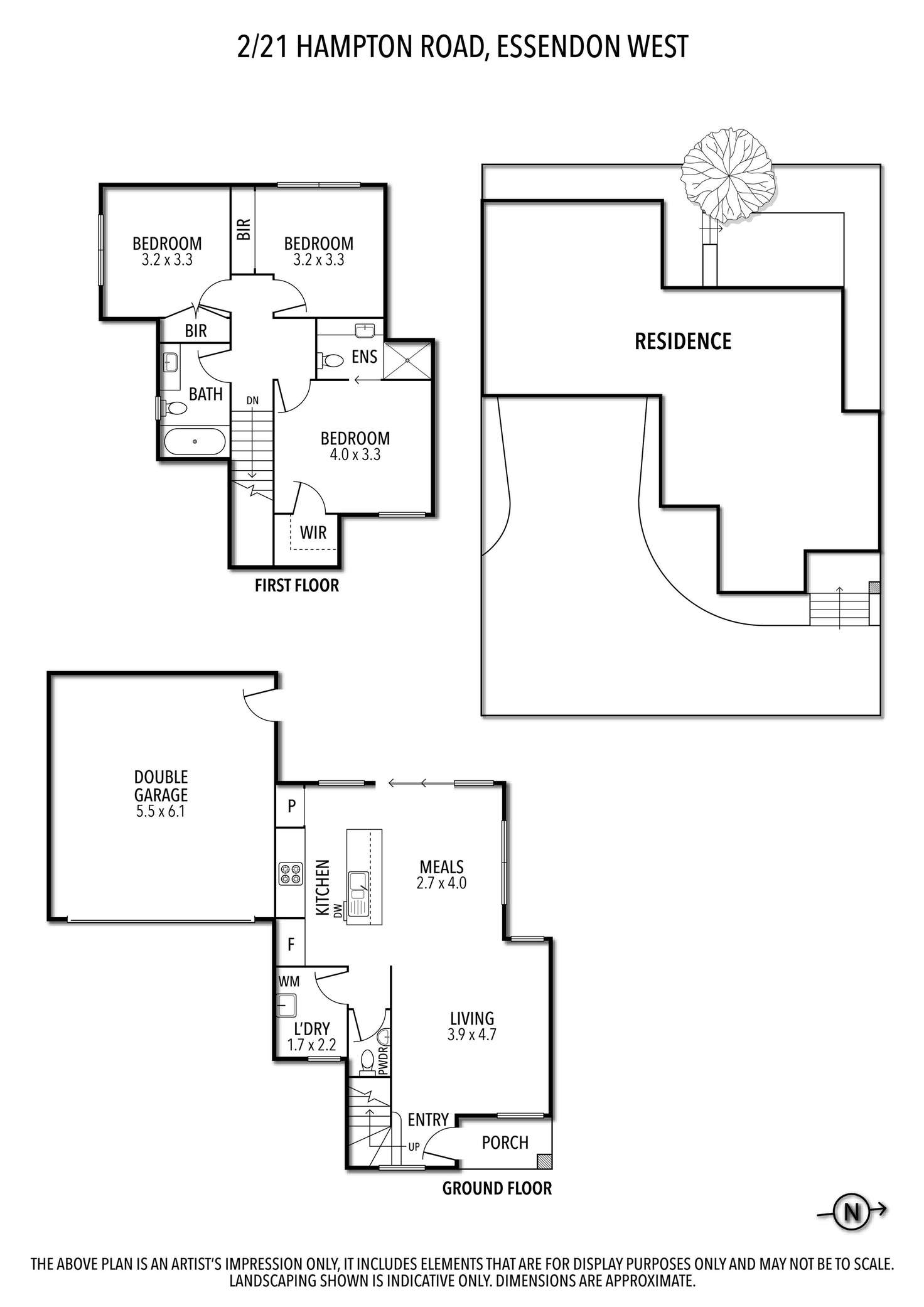 Floorplan of Homely townhouse listing, 2/21 Hampton Road, Essendon West VIC 3040