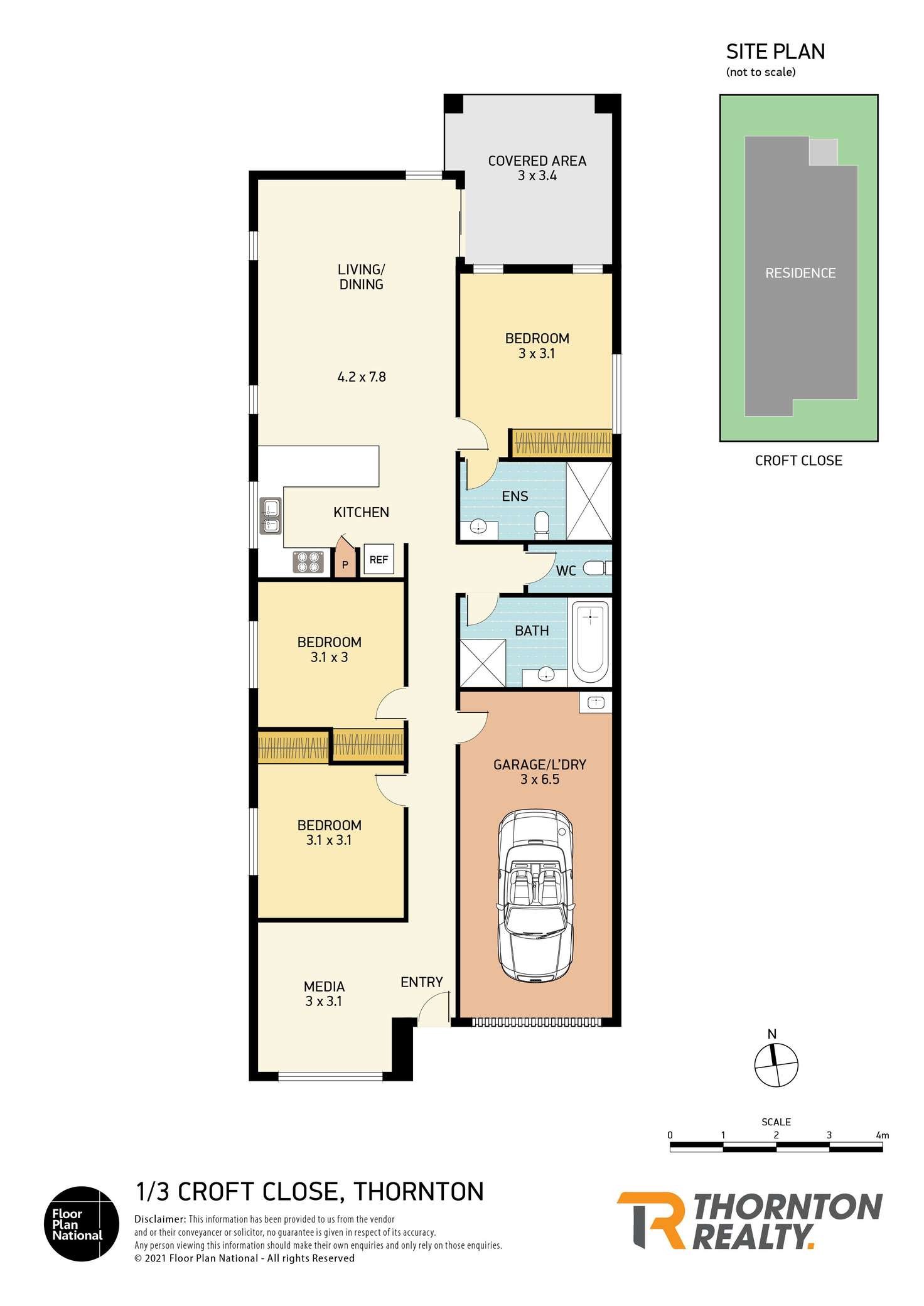 Floorplan of Homely semiDetached listing, 1/3 Croft Close, Thornton NSW 2322