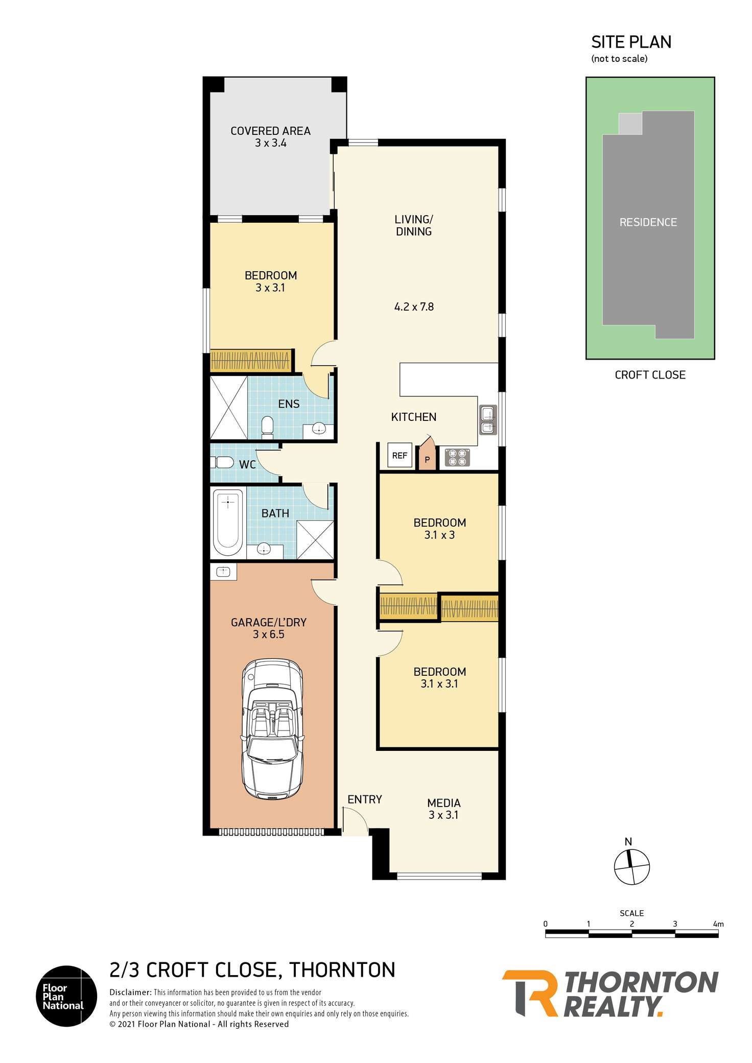 Floorplan of Homely semiDetached listing, 2/3 Croft Close, Thornton NSW 2322