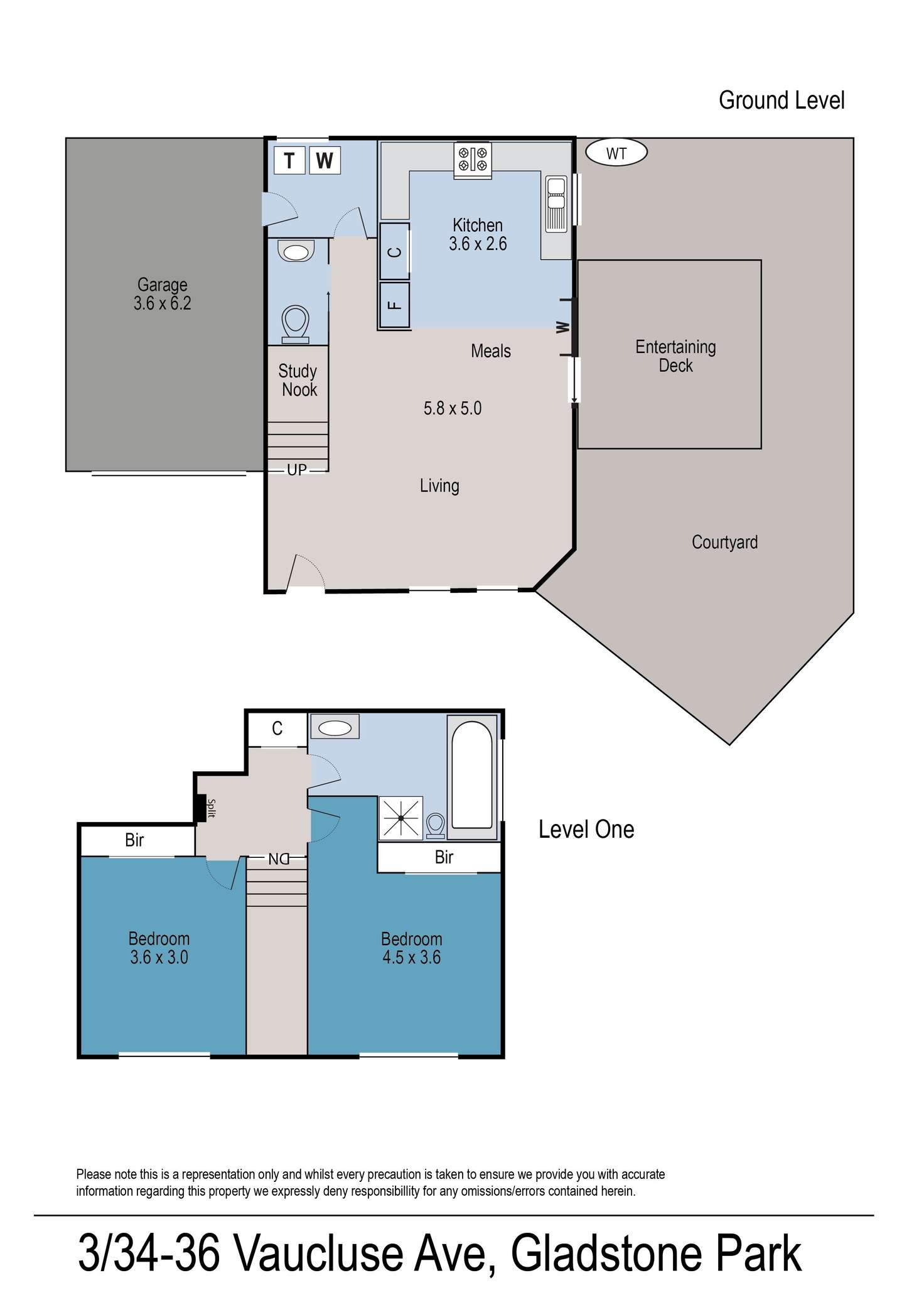 Floorplan of Homely townhouse listing, 3/34-36 Vaucluse Avenue, Gladstone Park VIC 3043