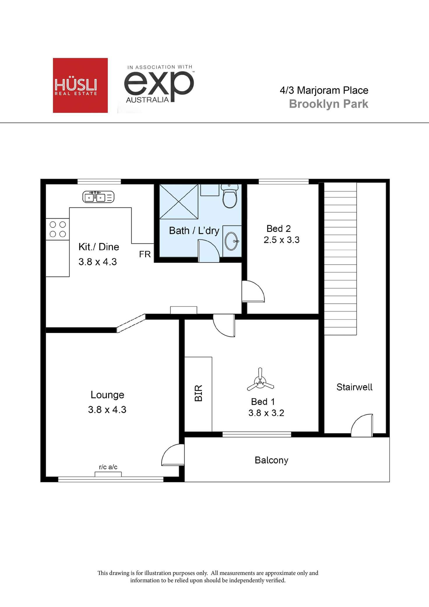 Floorplan of Homely unit listing, 4/3 Marjoram Place, Brooklyn Park SA 5032