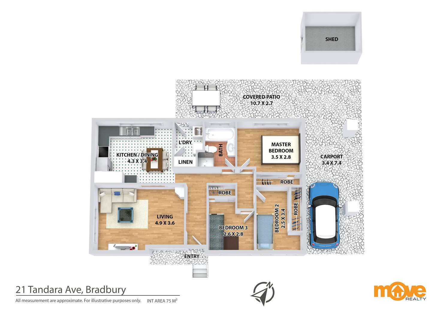 Floorplan of Homely house listing, 21 Tandara Ave, Bradbury NSW 2560