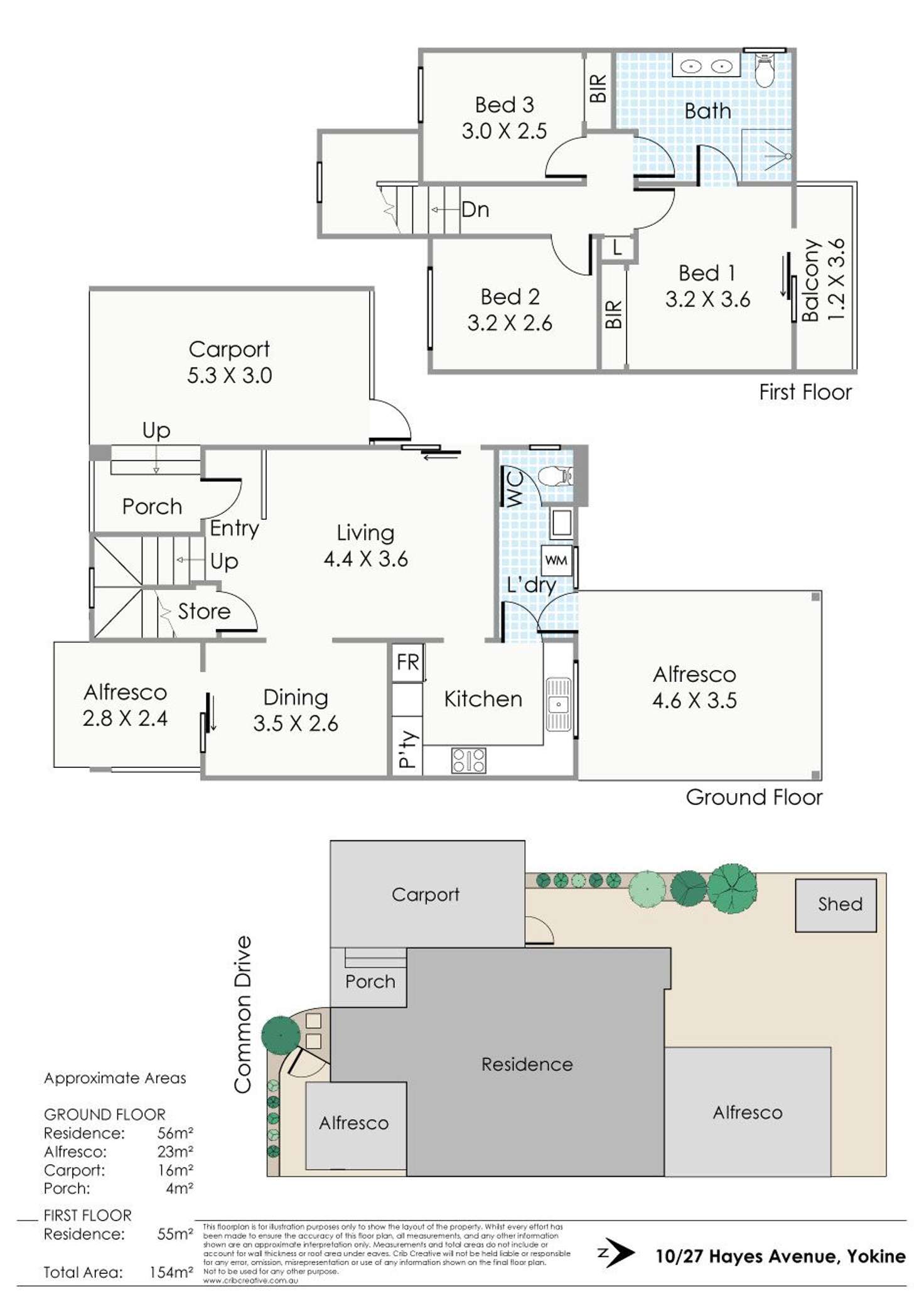 Floorplan of Homely townhouse listing, 10/27 Hayes Avenue, Yokine WA 6060