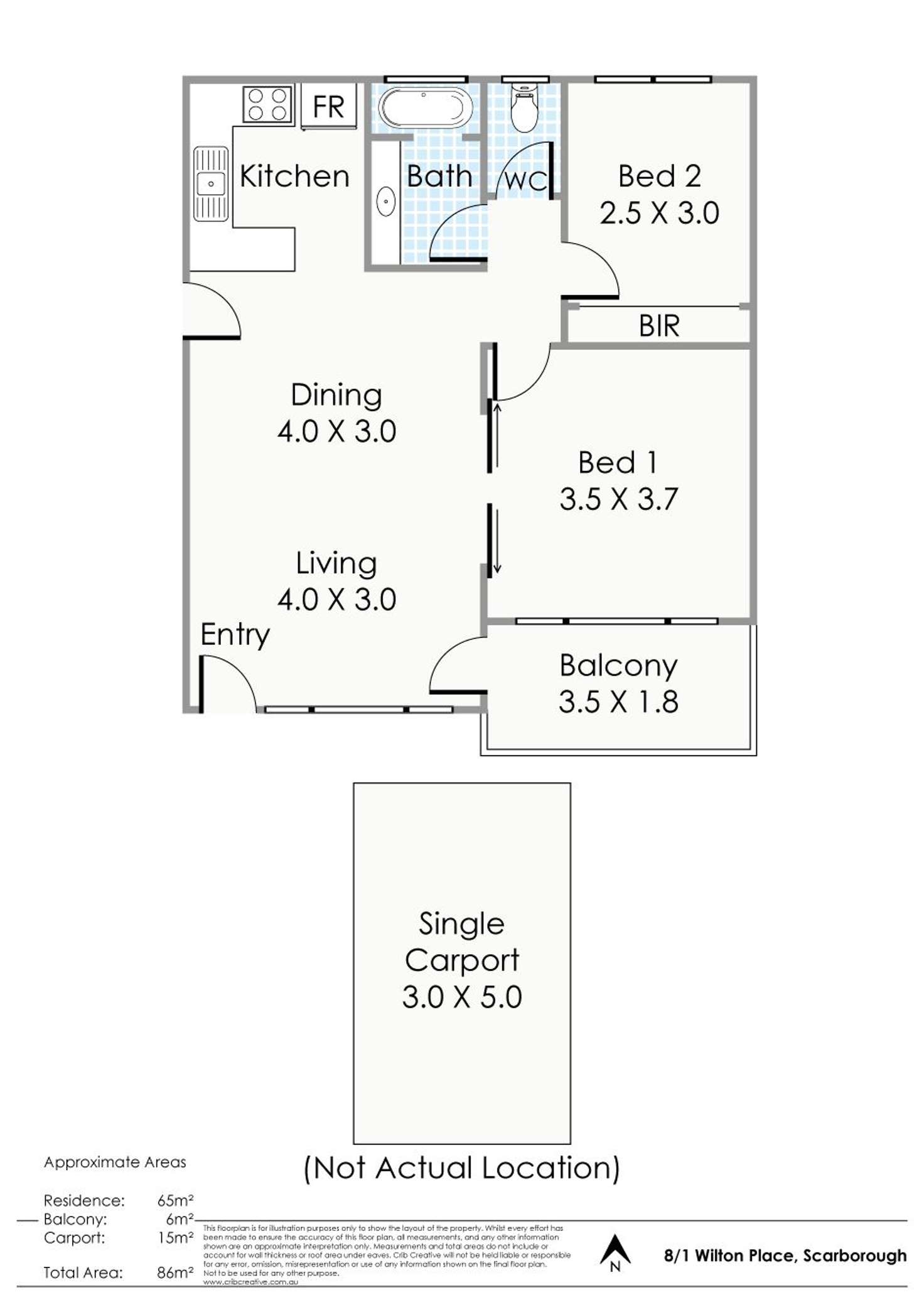 Floorplan of Homely apartment listing, 8/1 Wilton Place, Scarborough WA 6019