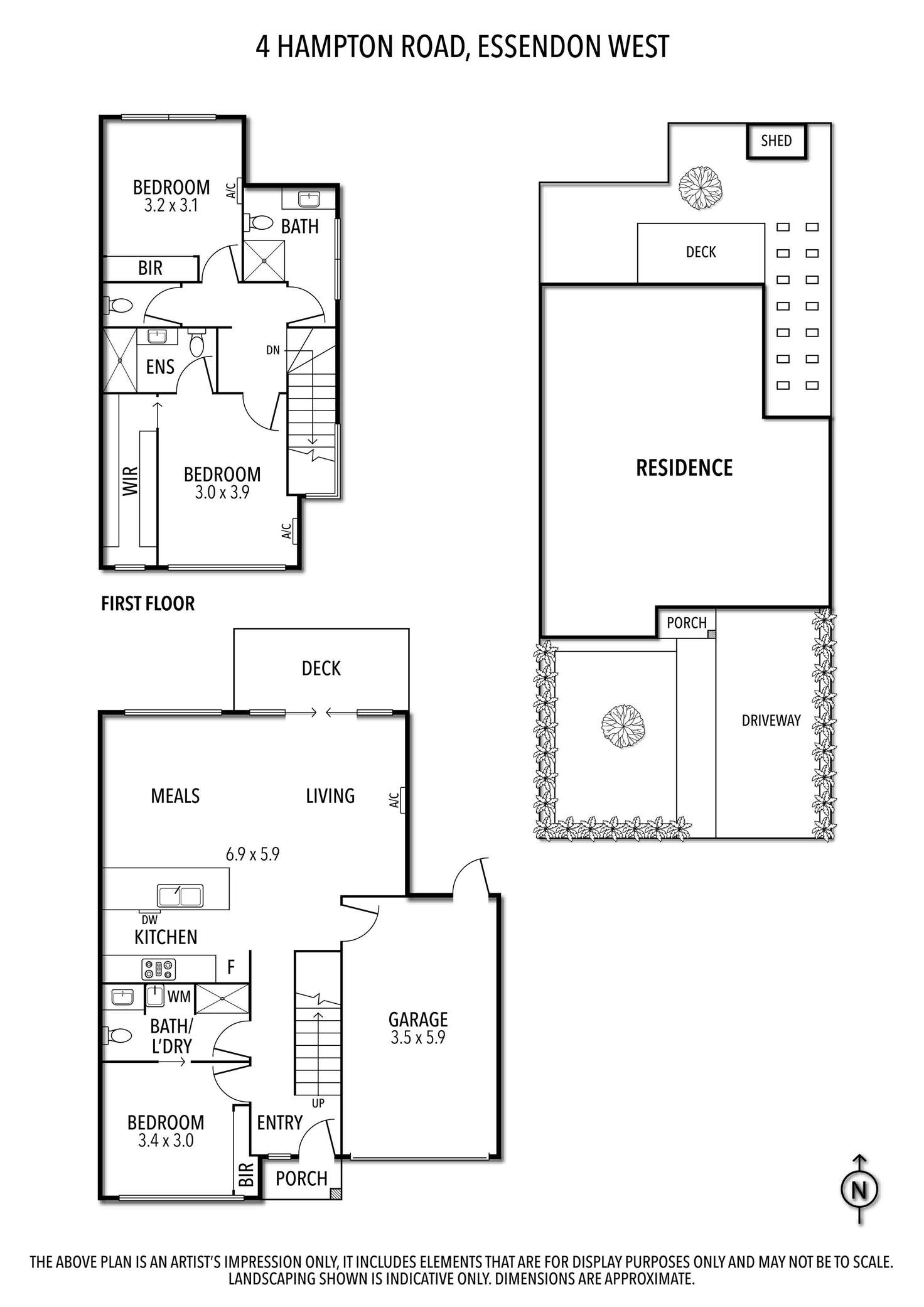 Floorplan of Homely townhouse listing, 4 Hampton Road, Essendon West VIC 3040