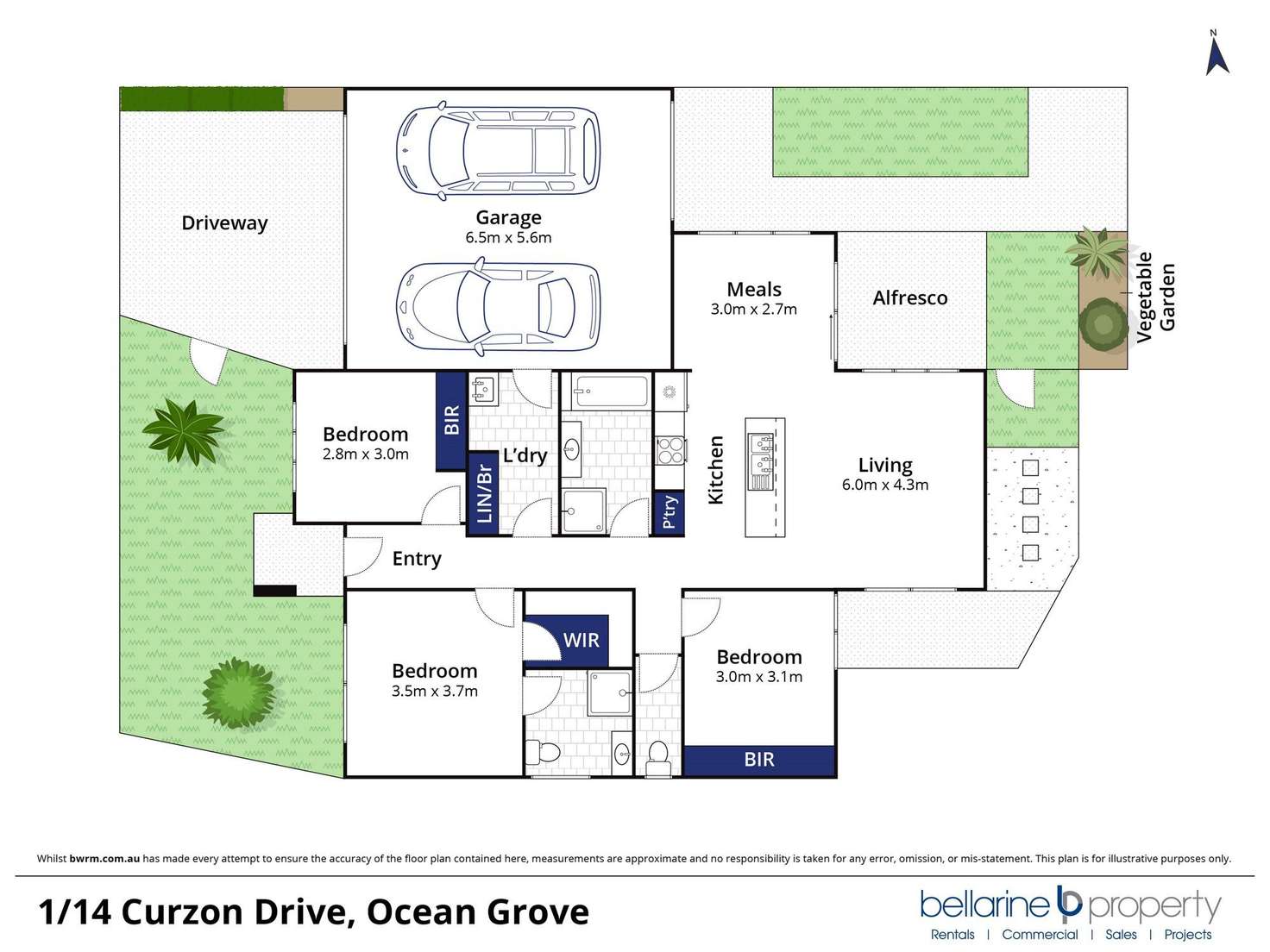 Floorplan of Homely townhouse listing, 1/14 Curzon Drive, Ocean Grove VIC 3226