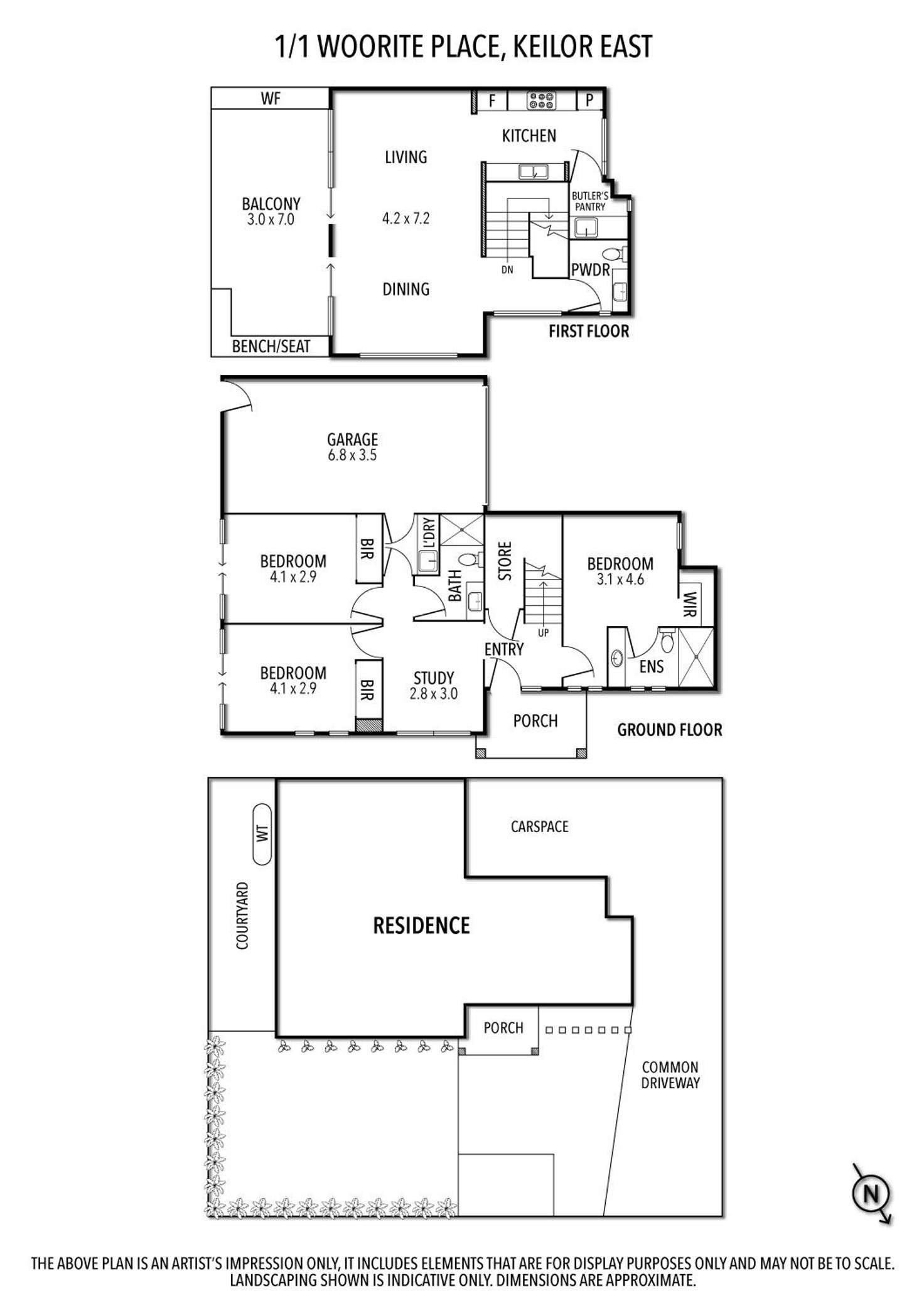Floorplan of Homely townhouse listing, 1/1 Woorite Place, Keilor East VIC 3033