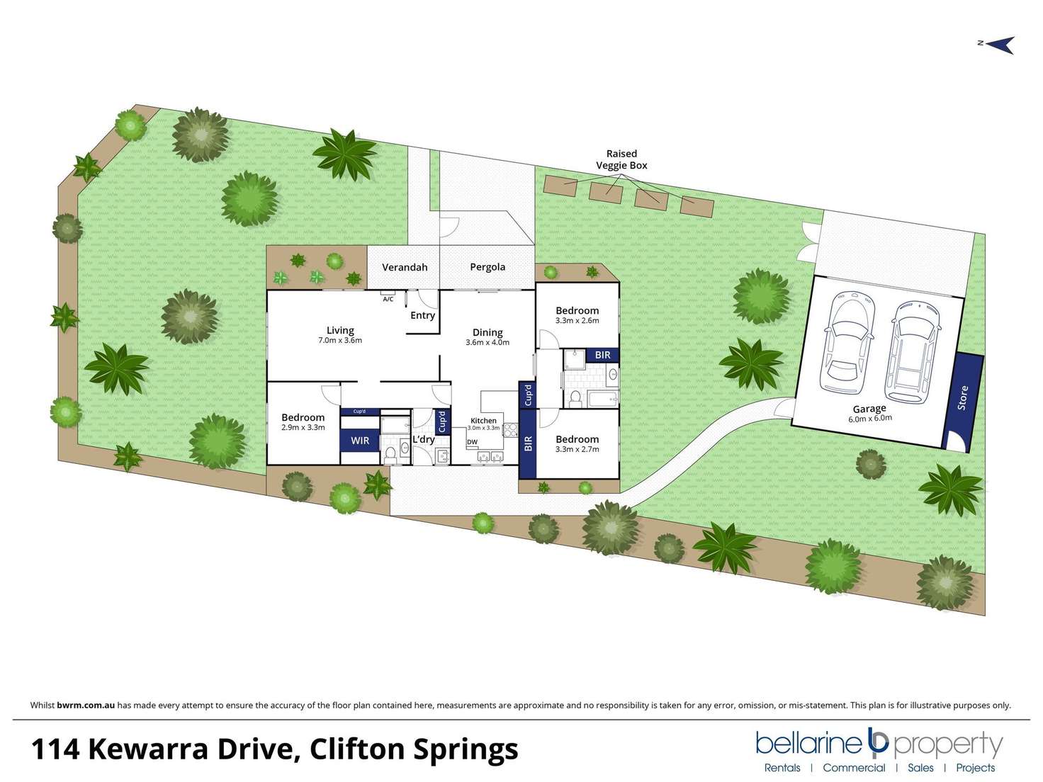 Floorplan of Homely house listing, 114 Kewarra Drive, Clifton Springs VIC 3222