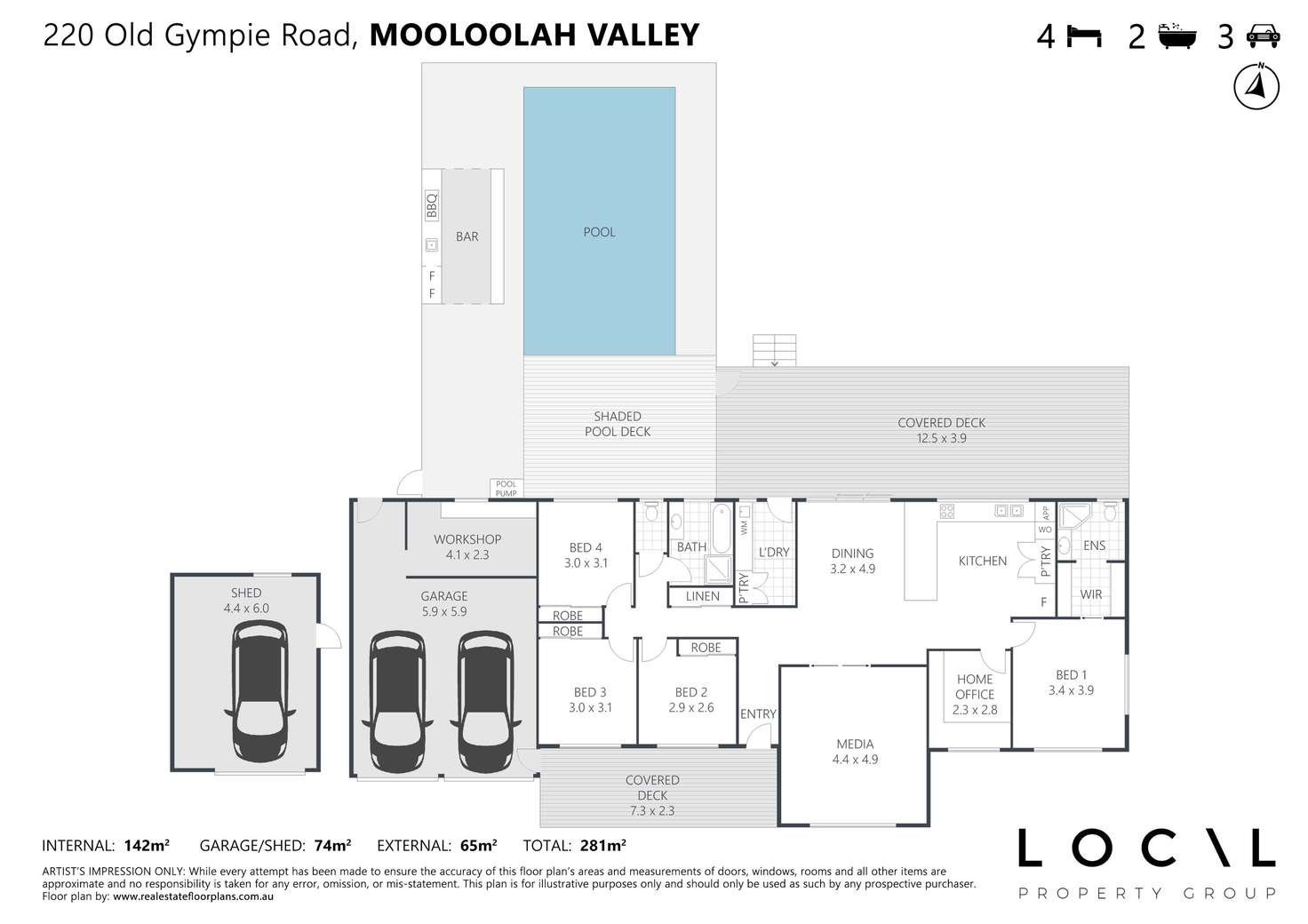 Floorplan of Homely acreageSemiRural listing, 220 Old Gympie Road, Mooloolah Valley QLD 4553
