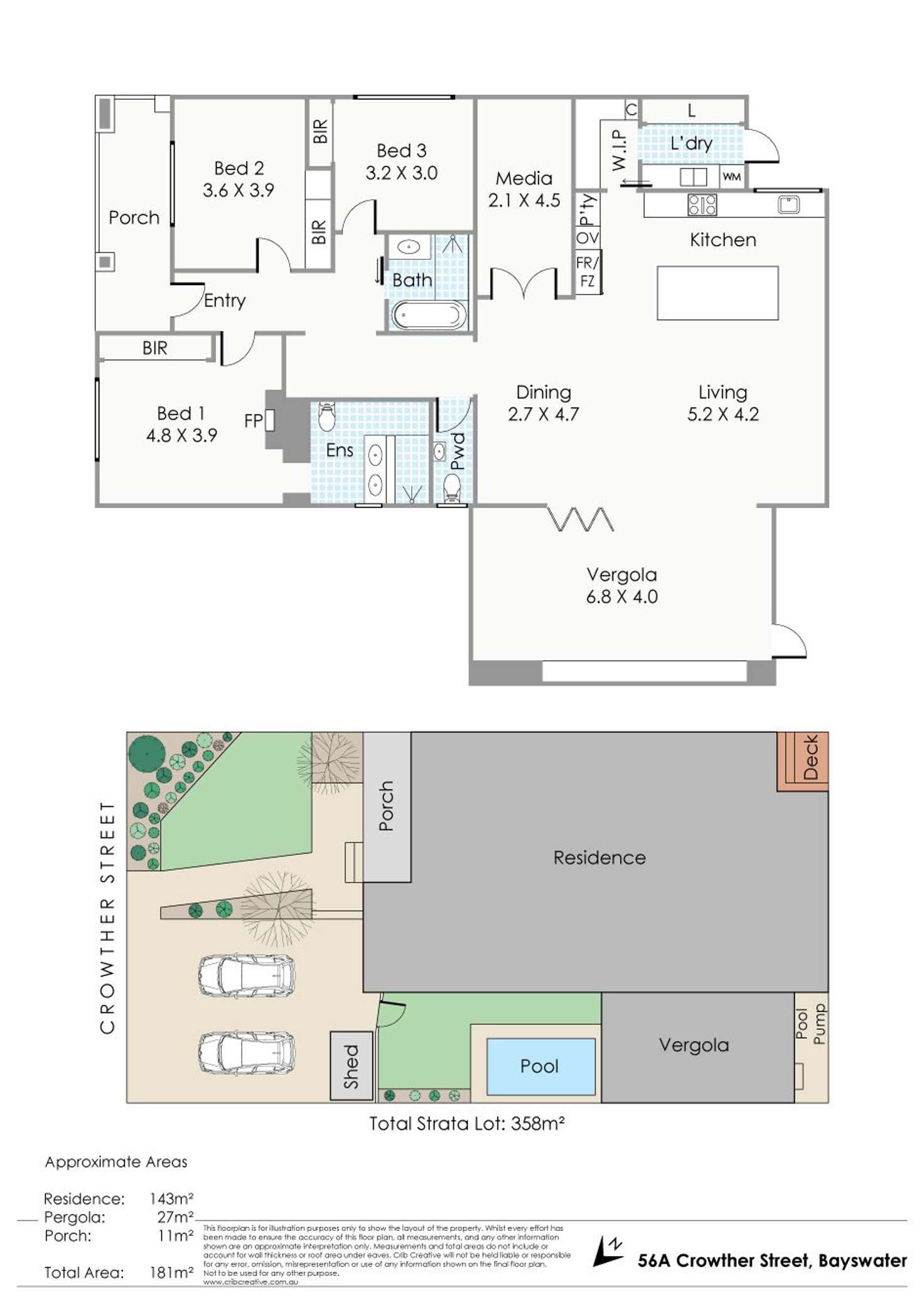 Floorplan of Homely house listing, 56A Crowther Street, Bayswater WA 6053