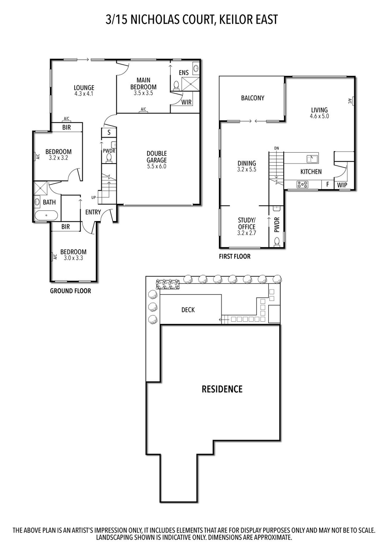 Floorplan of Homely townhouse listing, 3/15 Nicholas Court, Keilor East VIC 3033