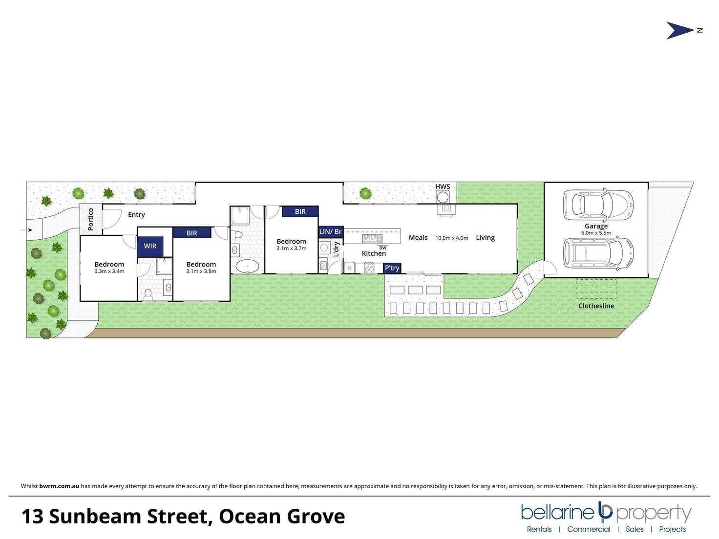 Floorplan of Homely townhouse listing, 13 Sunbeam Street, Ocean Grove VIC 3226