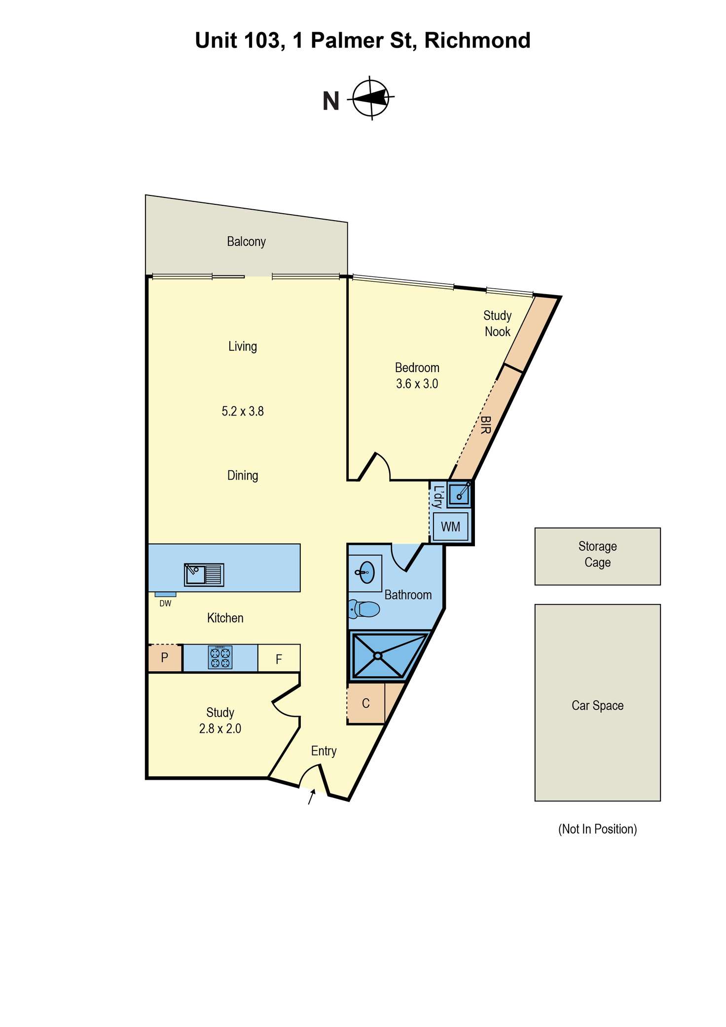 Floorplan of Homely apartment listing, 103/1 Palmer Street, Richmond VIC 3121