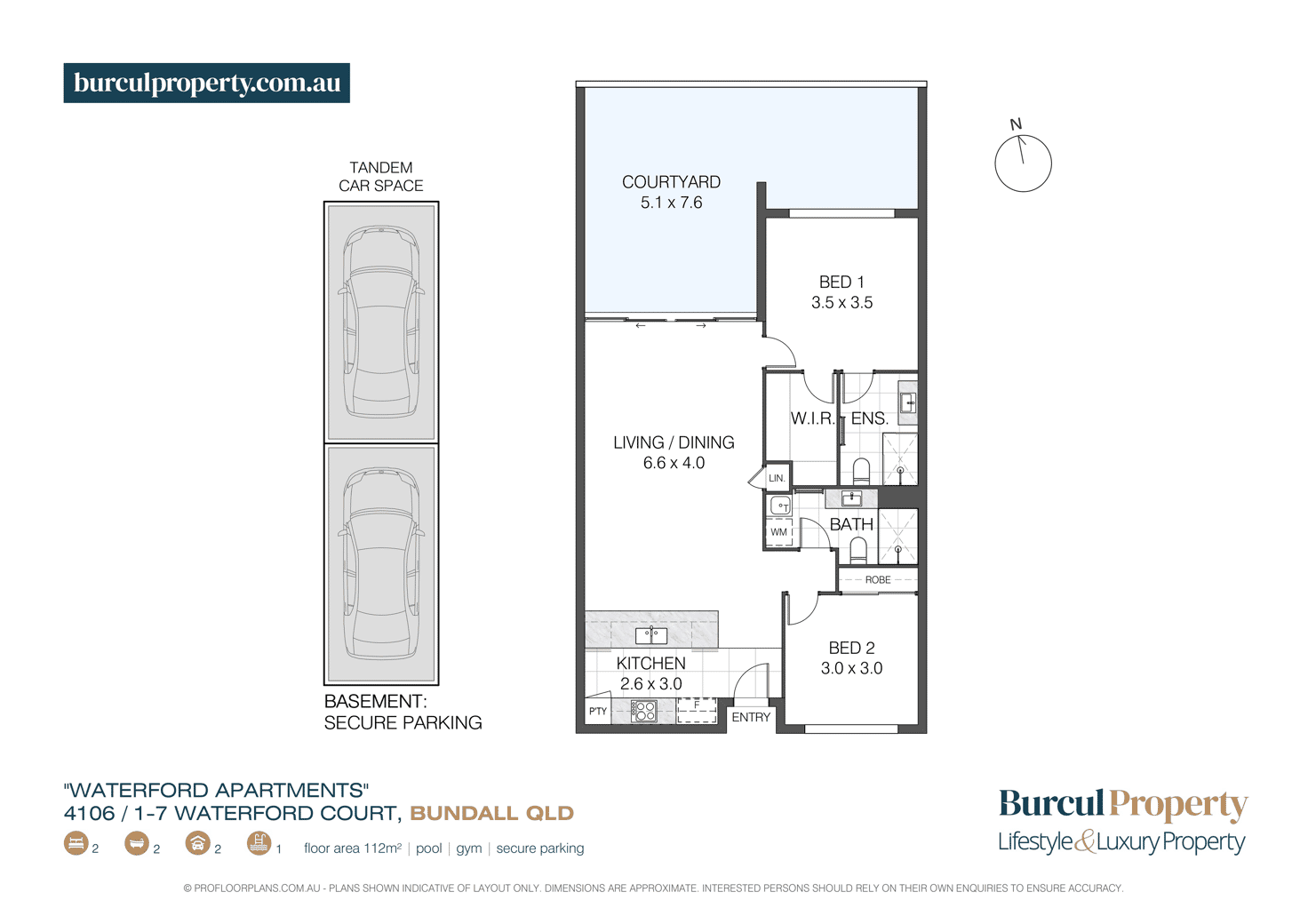 Floorplan of Homely apartment listing, 4106/1 - 7 Waterford Court, Bundall QLD 4217