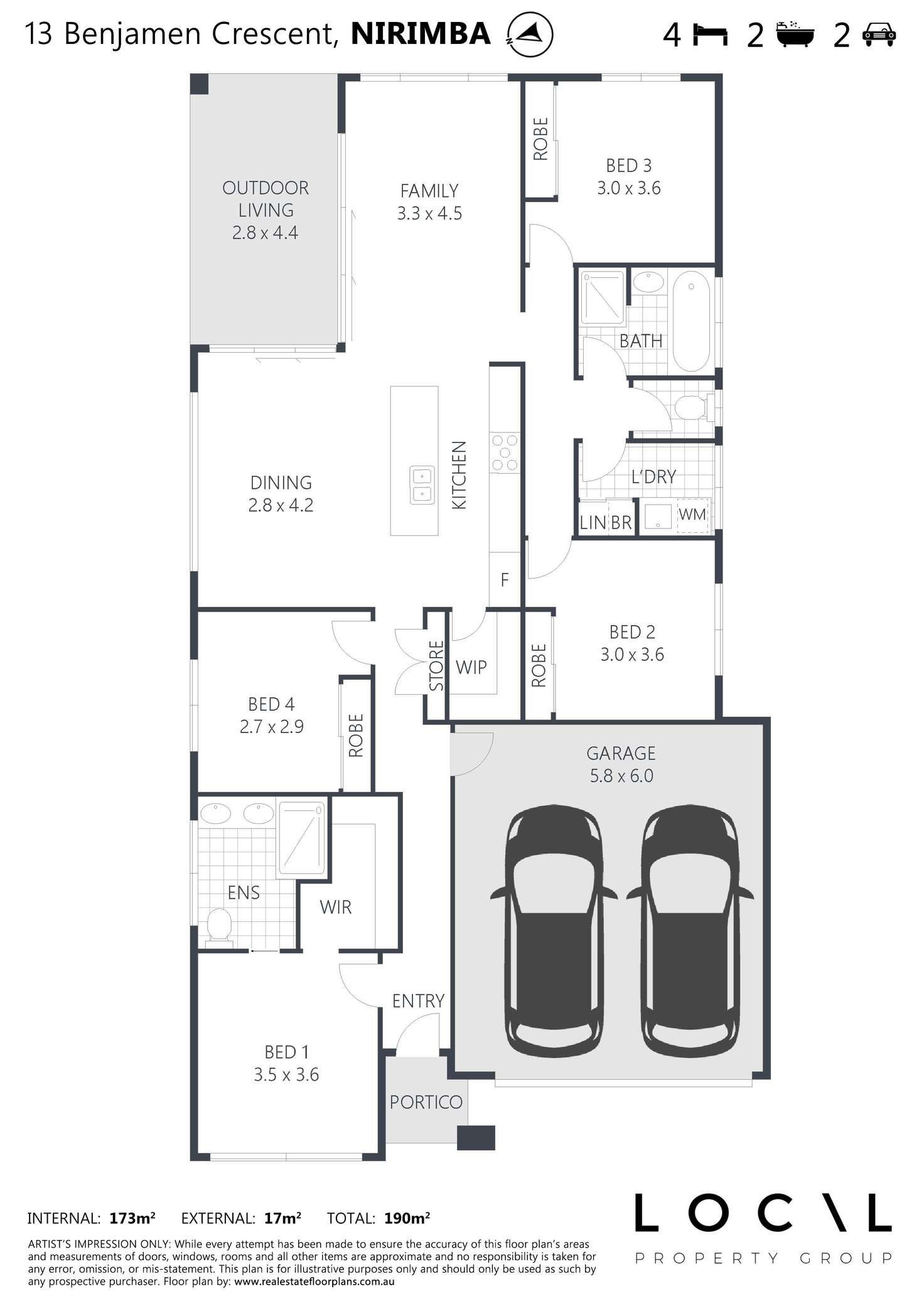 Floorplan of Homely house listing, 13 Benjamen Crescent, Nirimba QLD 4551