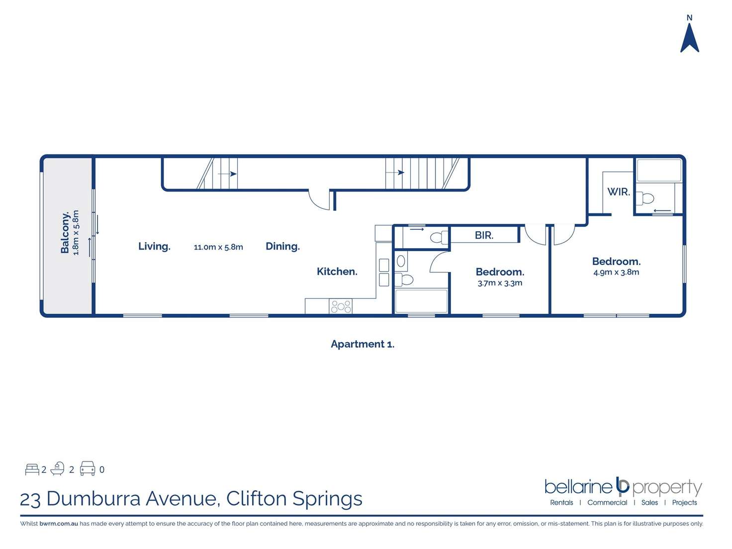 Floorplan of Homely apartment listing, 2/23 Dumburra Avenue, Clifton Springs VIC 3222