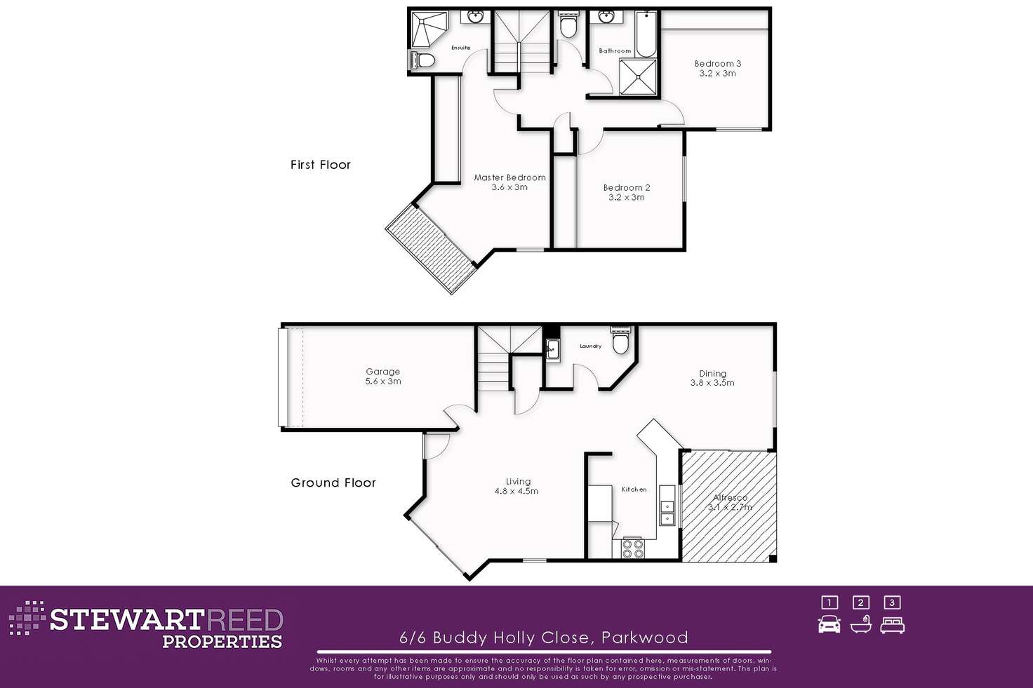 Floorplan of Homely townhouse listing, 6/6 Buddy Holly Close, Parkwood QLD 4214