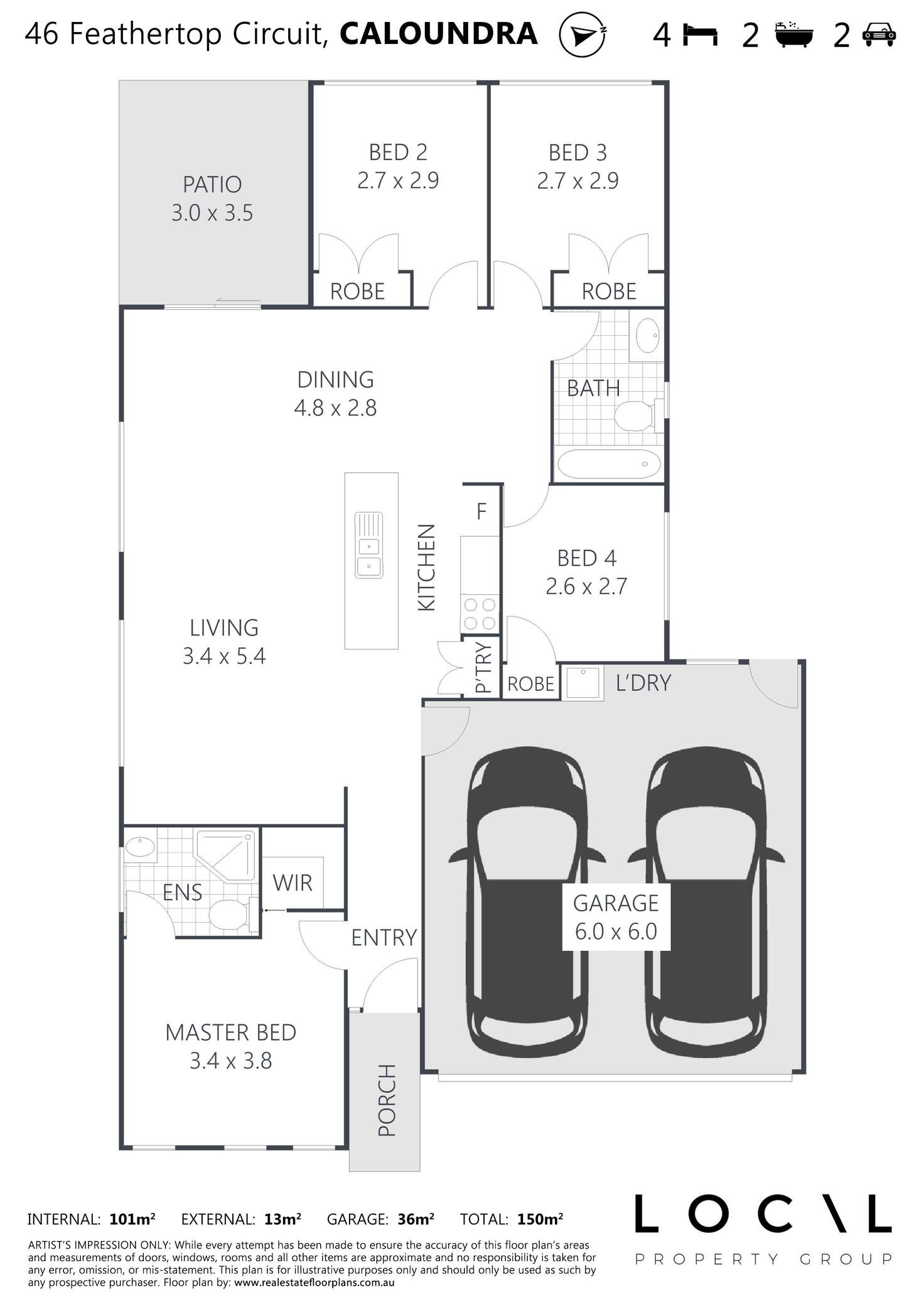 Floorplan of Homely house listing, 46 Feathertop Circuit, Caloundra West QLD 4551
