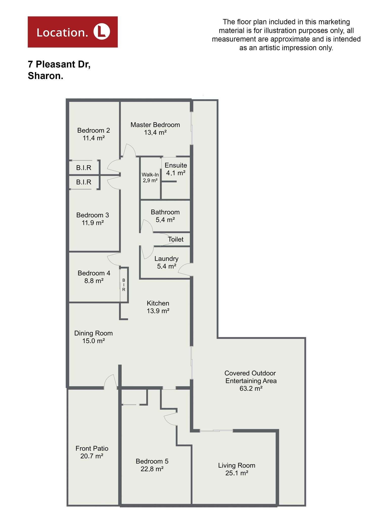 Floorplan of Homely acreageSemiRural listing, 7 Pleasant Drive, Sharon QLD 4670