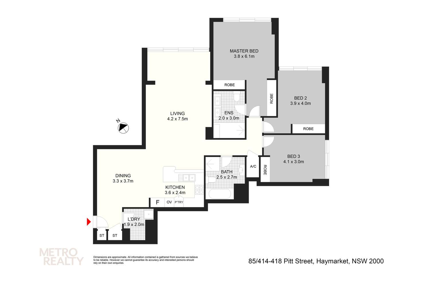 Floorplan of Homely apartment listing, 85/414 Pitt Street, Haymarket NSW 2000