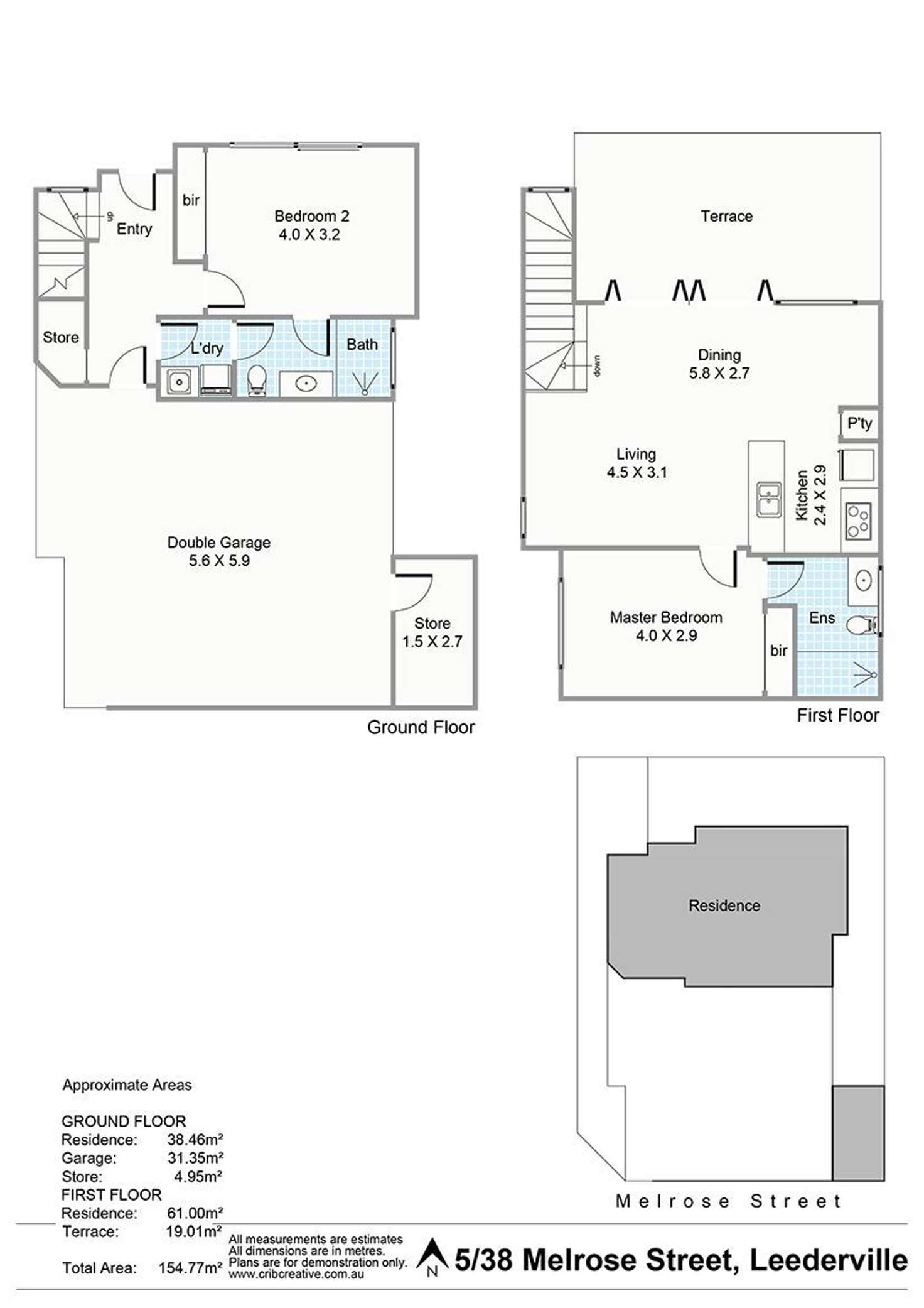 Floorplan of Homely townhouse listing, 5/38 Melrose Street, Leederville WA 6007