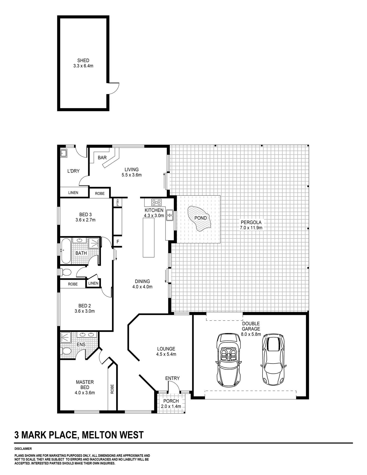 Floorplan of Homely house listing, 3 Mark Place, Melton West VIC 3337