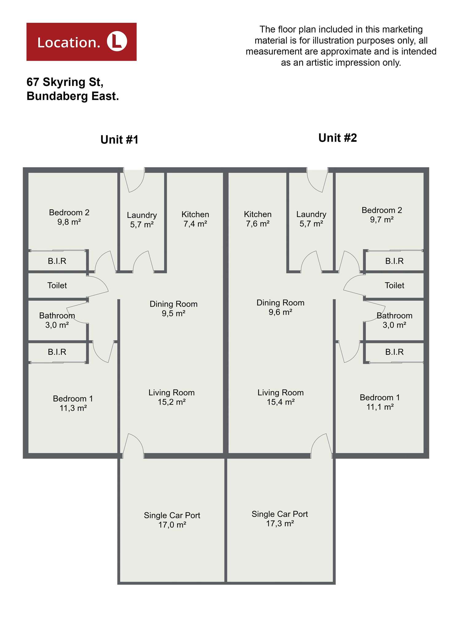 Floorplan of Homely semiDetached listing, 67 Skyring Street, Bundaberg East QLD 4670
