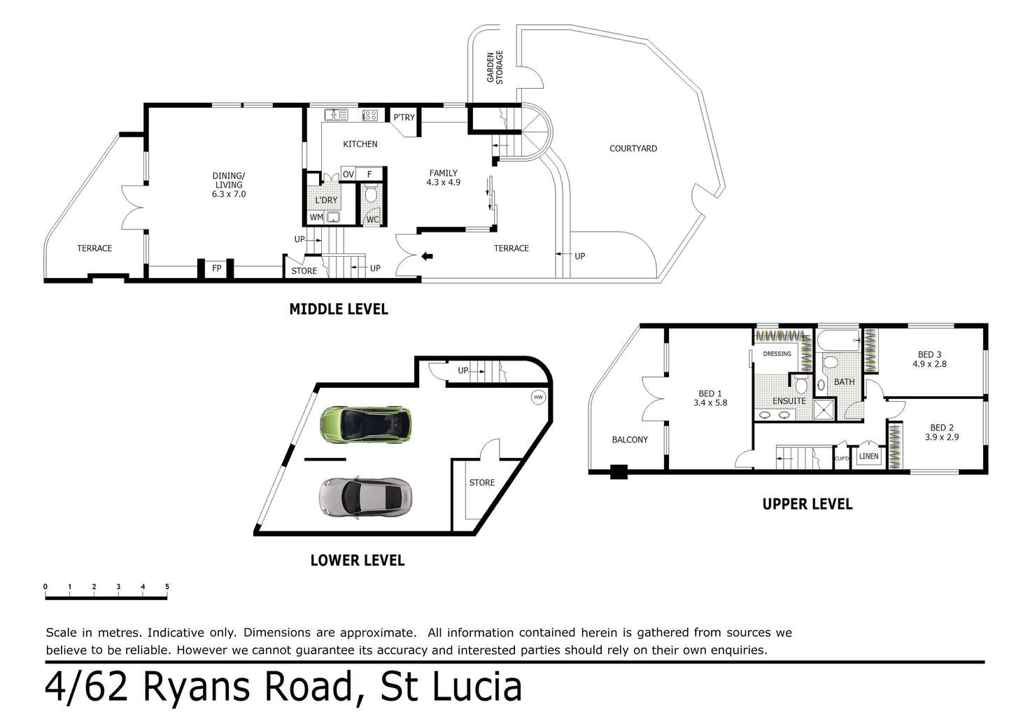 Floorplan of Homely townhouse listing, 4/62 Ryans Road, St Lucia QLD 4067