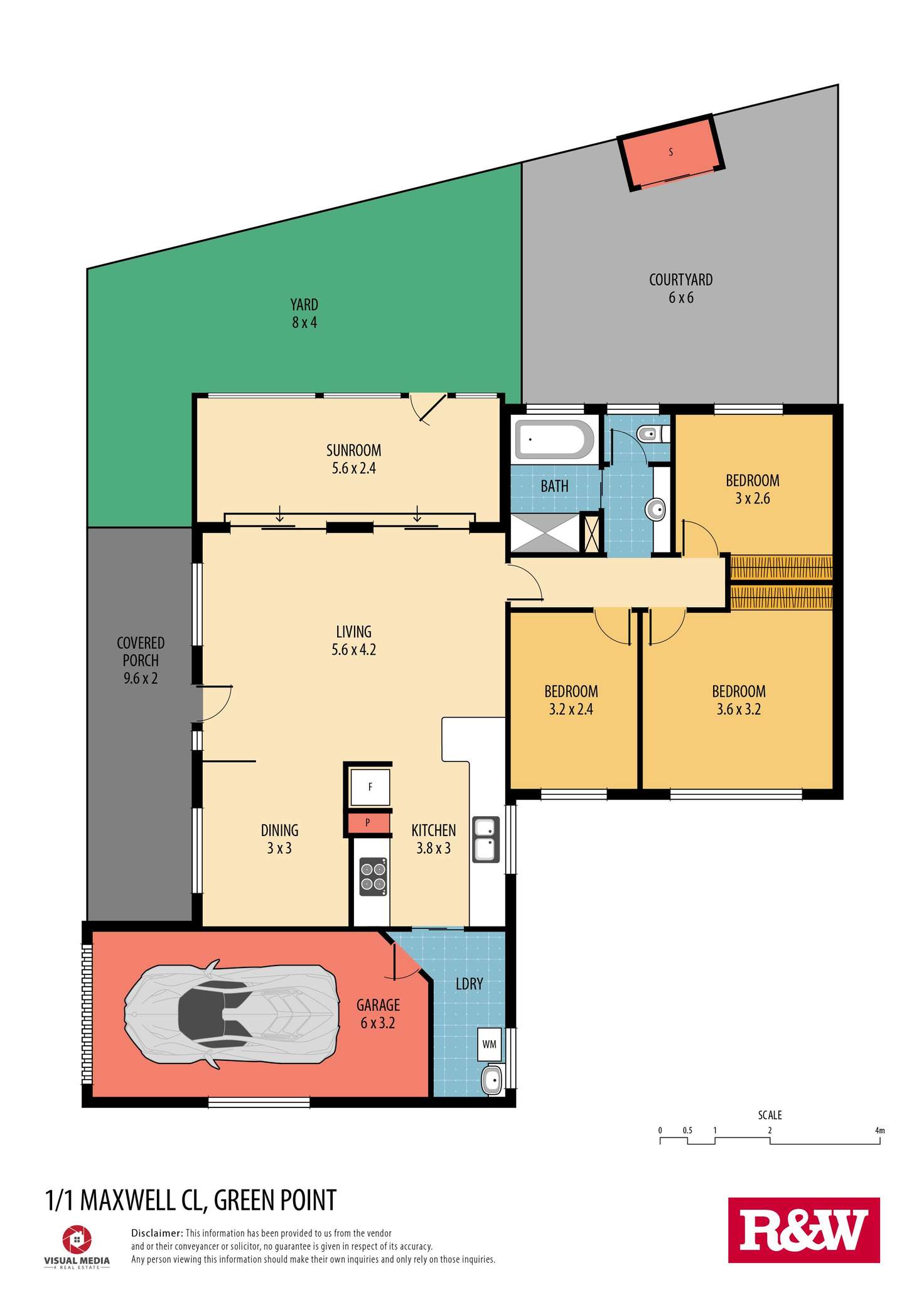 Floorplan of Homely semiDetached listing, 1/1 Maxwell Close, Green Point NSW 2251