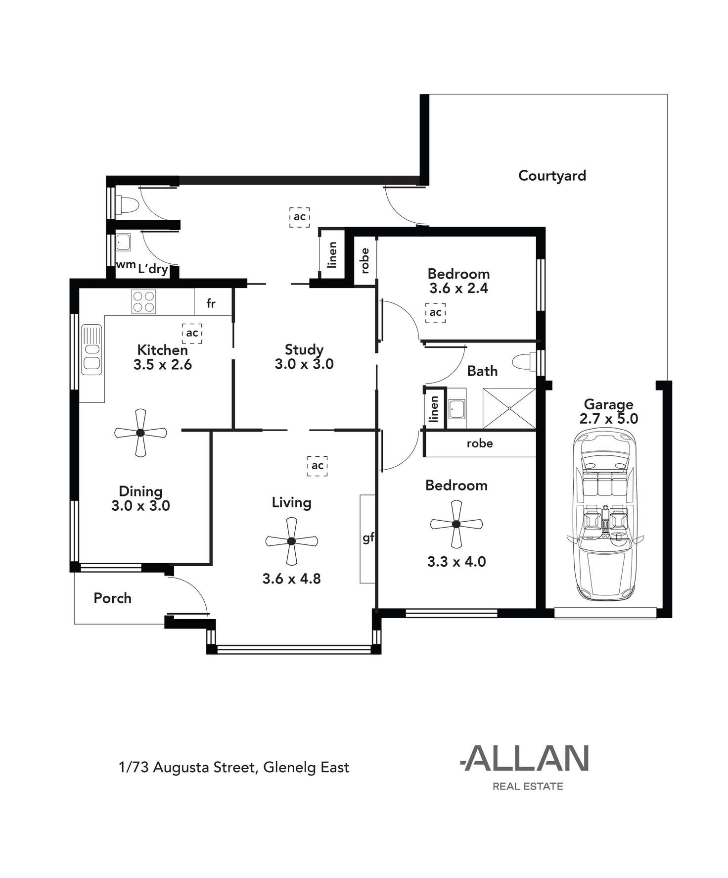 Floorplan of Homely unit listing, 1/73 Augusta Street, Glenelg East SA 5045