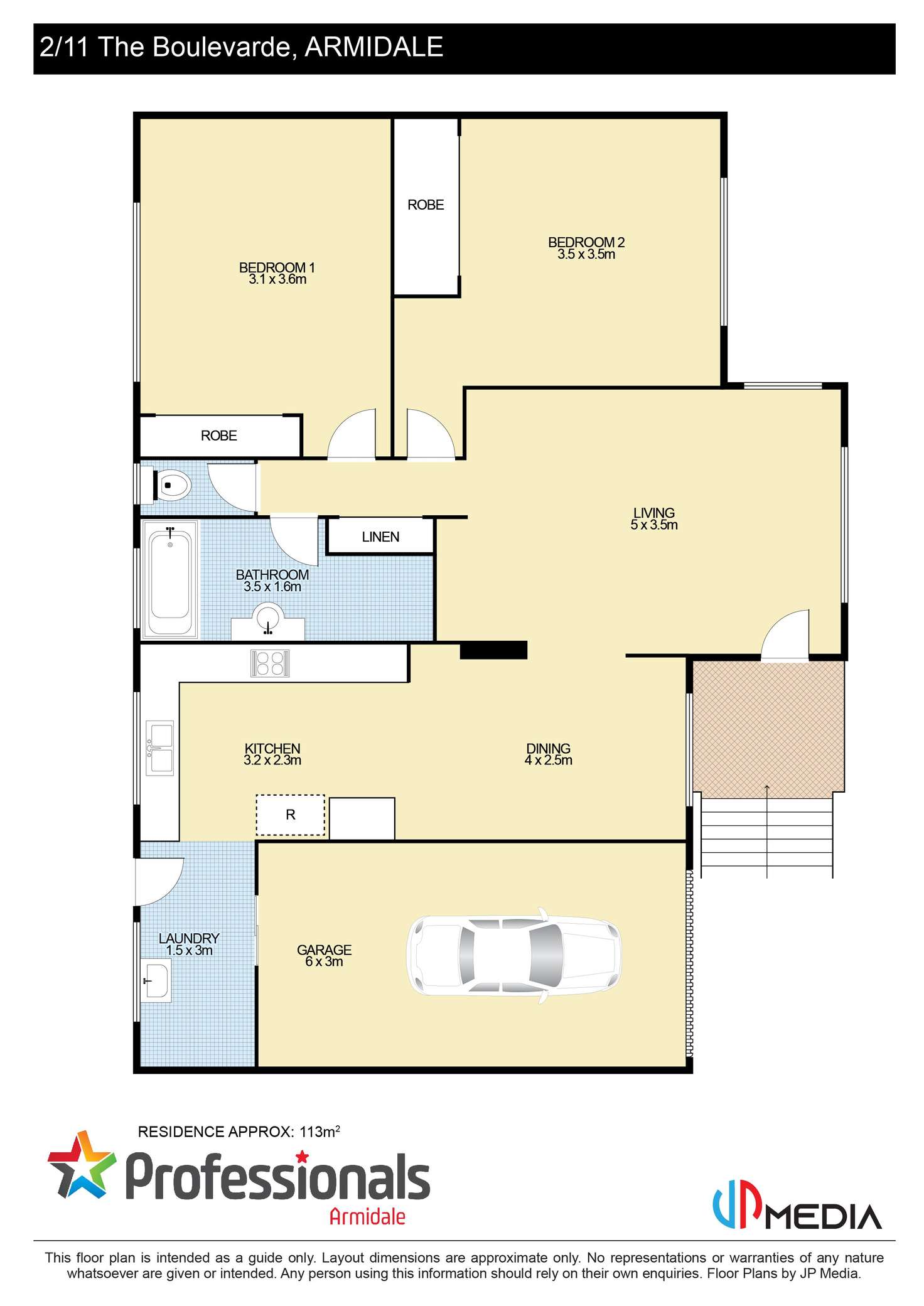 Floorplan of Homely unit listing, 2/11 The Boulevarde, Armidale NSW 2350
