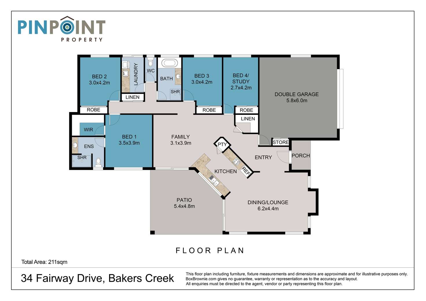 Floorplan of Homely house listing, 34 Fairway Drive, Bakers Creek QLD 4740