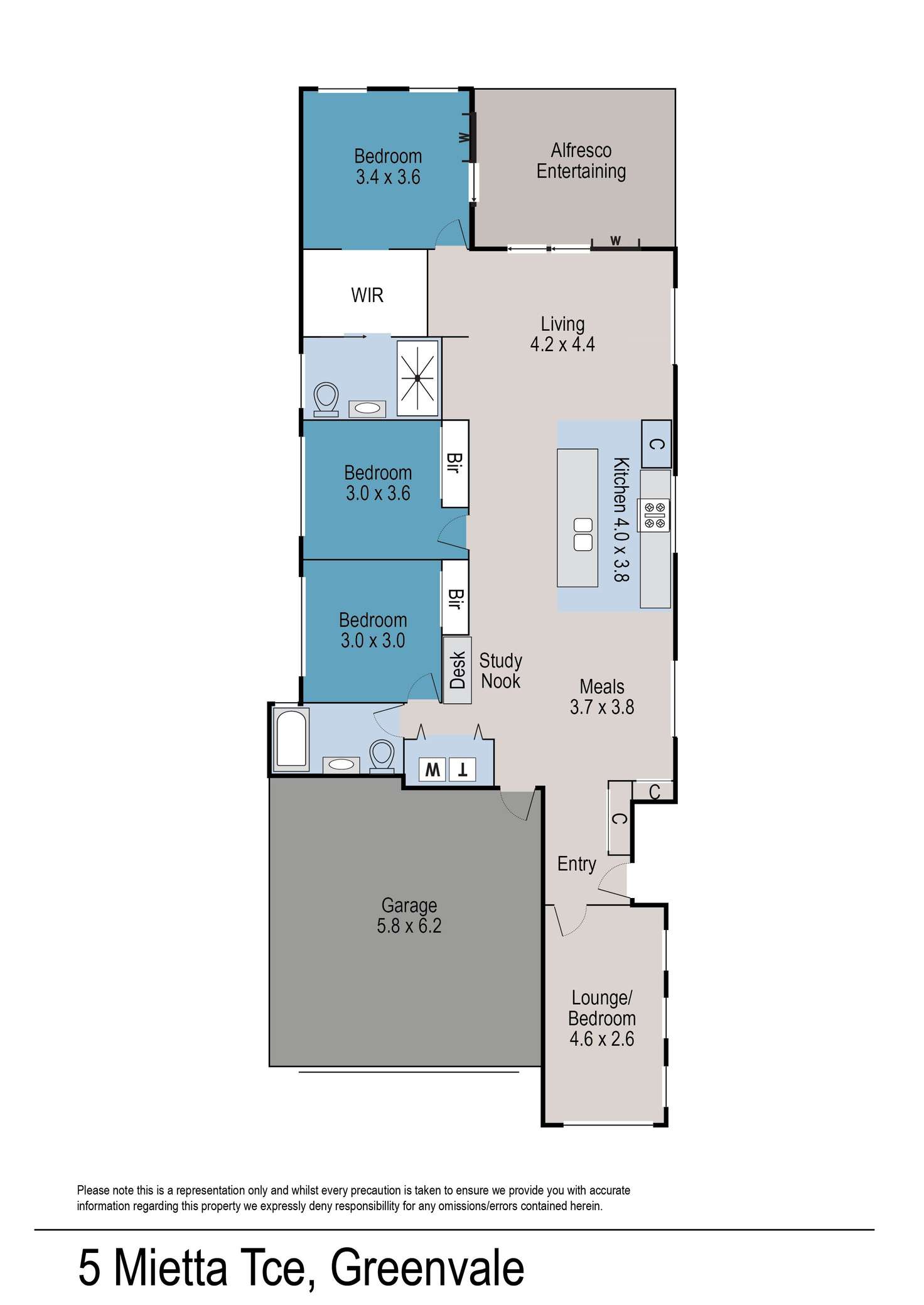 Floorplan of Homely house listing, 5 Mietta Terrace, Greenvale VIC 3059