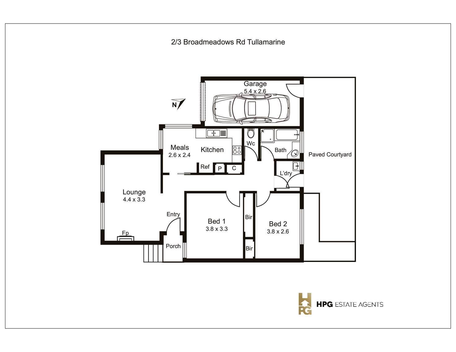 Floorplan of Homely unit listing, 2/3 Broadmeadows Road, Tullamarine VIC 3043