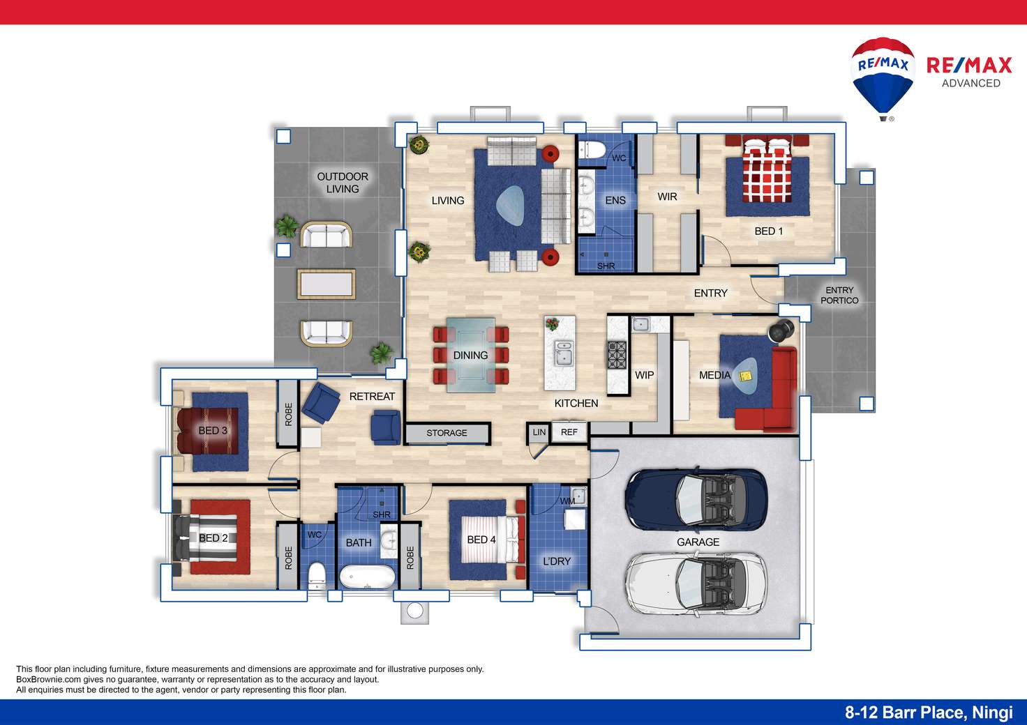 Floorplan of Homely house listing, 8-12 Barr Place, Ningi QLD 4511