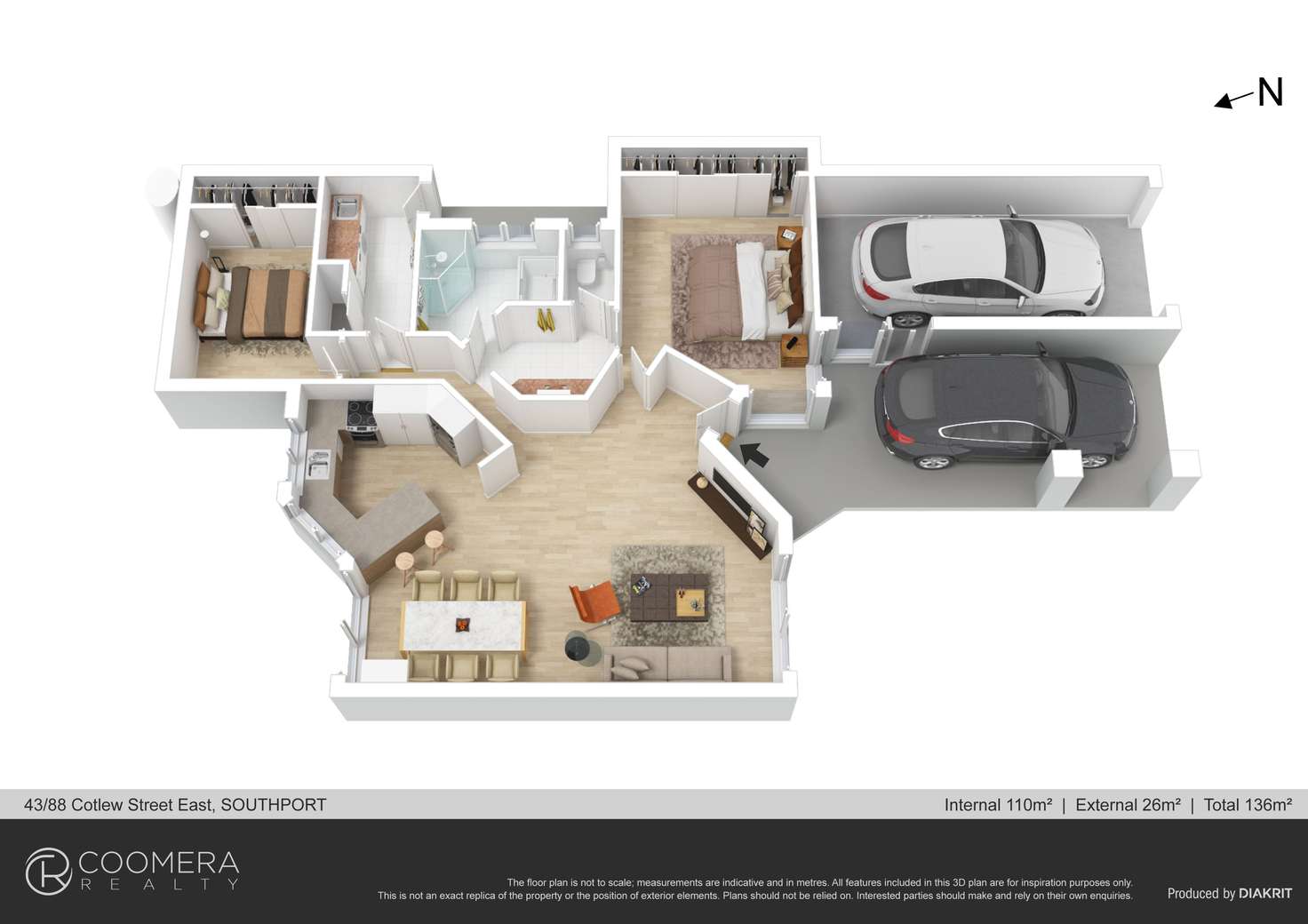 Floorplan of Homely villa listing, 43/88 Cotlew Street East, Southport QLD 4215