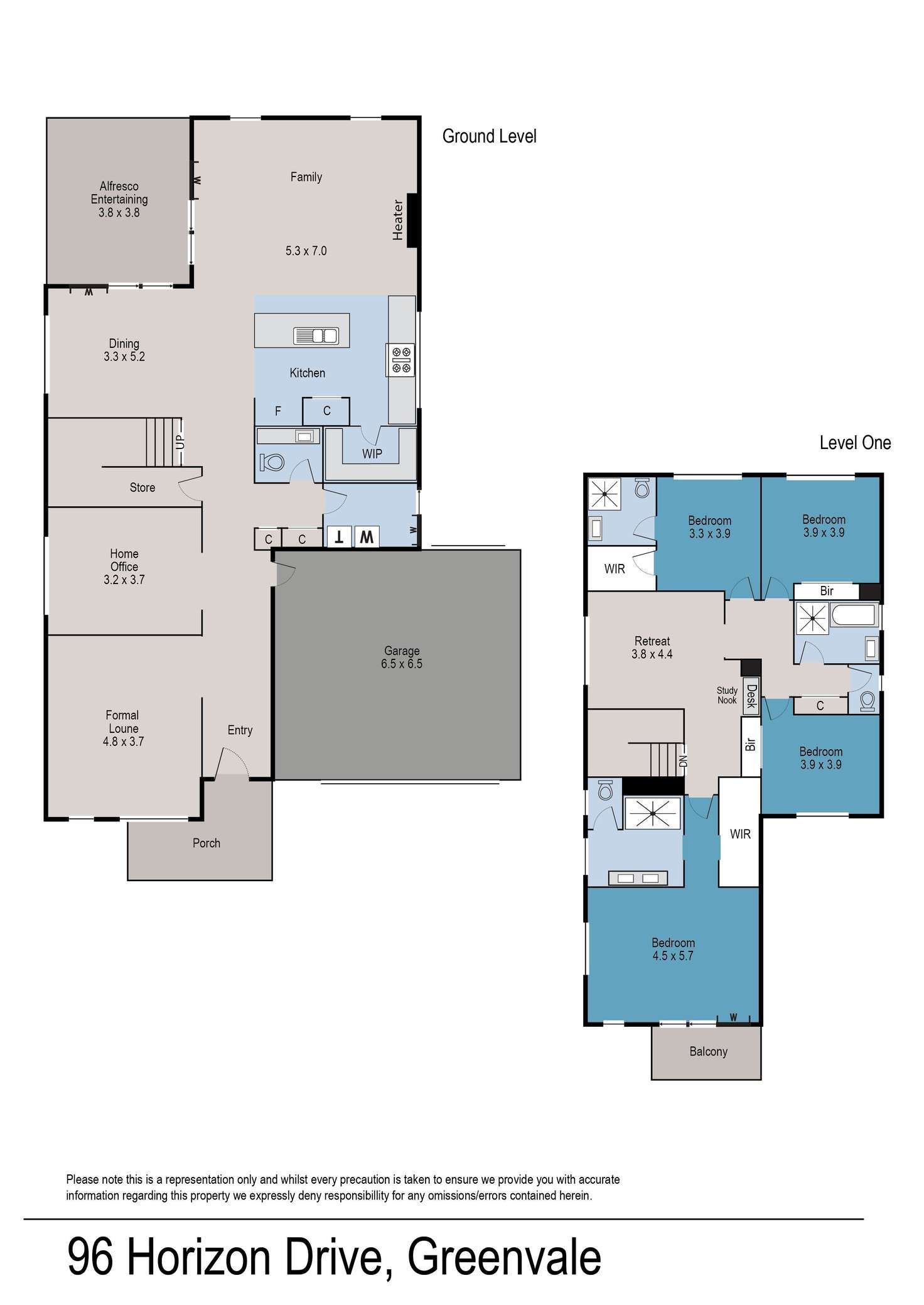 Floorplan of Homely house listing, 96 Horizon Boulevard, Greenvale VIC 3059