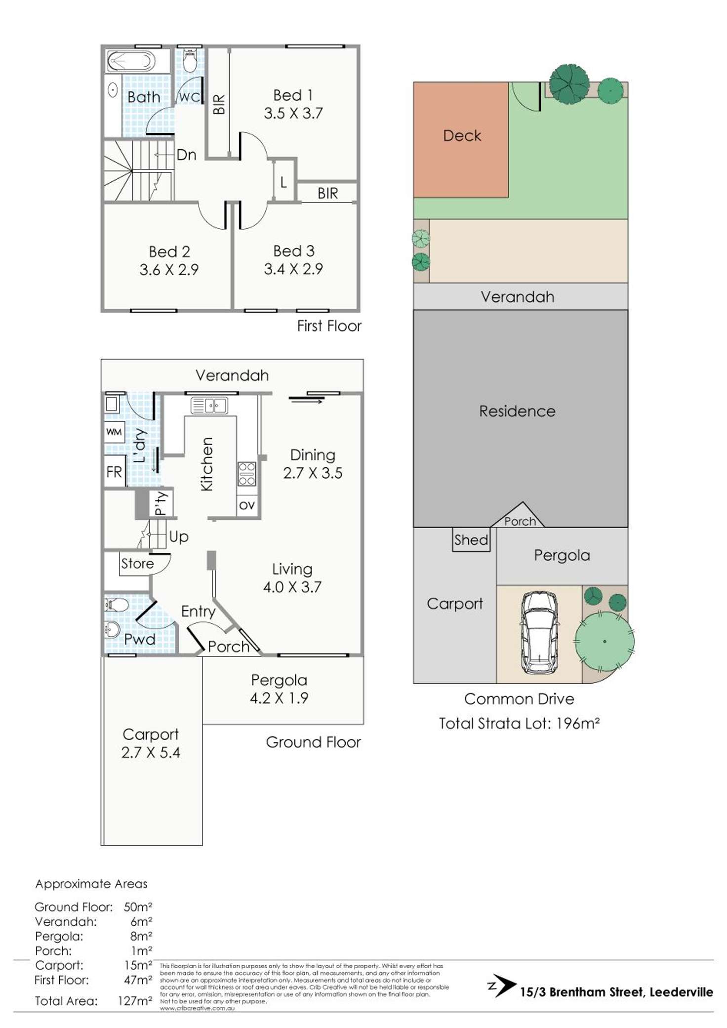 Floorplan of Homely townhouse listing, 15/3 Brentham Street, Leederville WA 6007