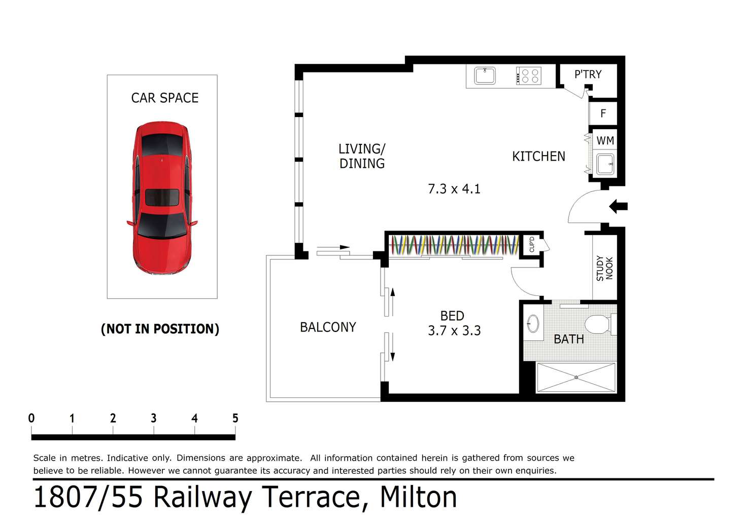 Floorplan of Homely apartment listing, 1807/55 Railway Terrace, Milton QLD 4064