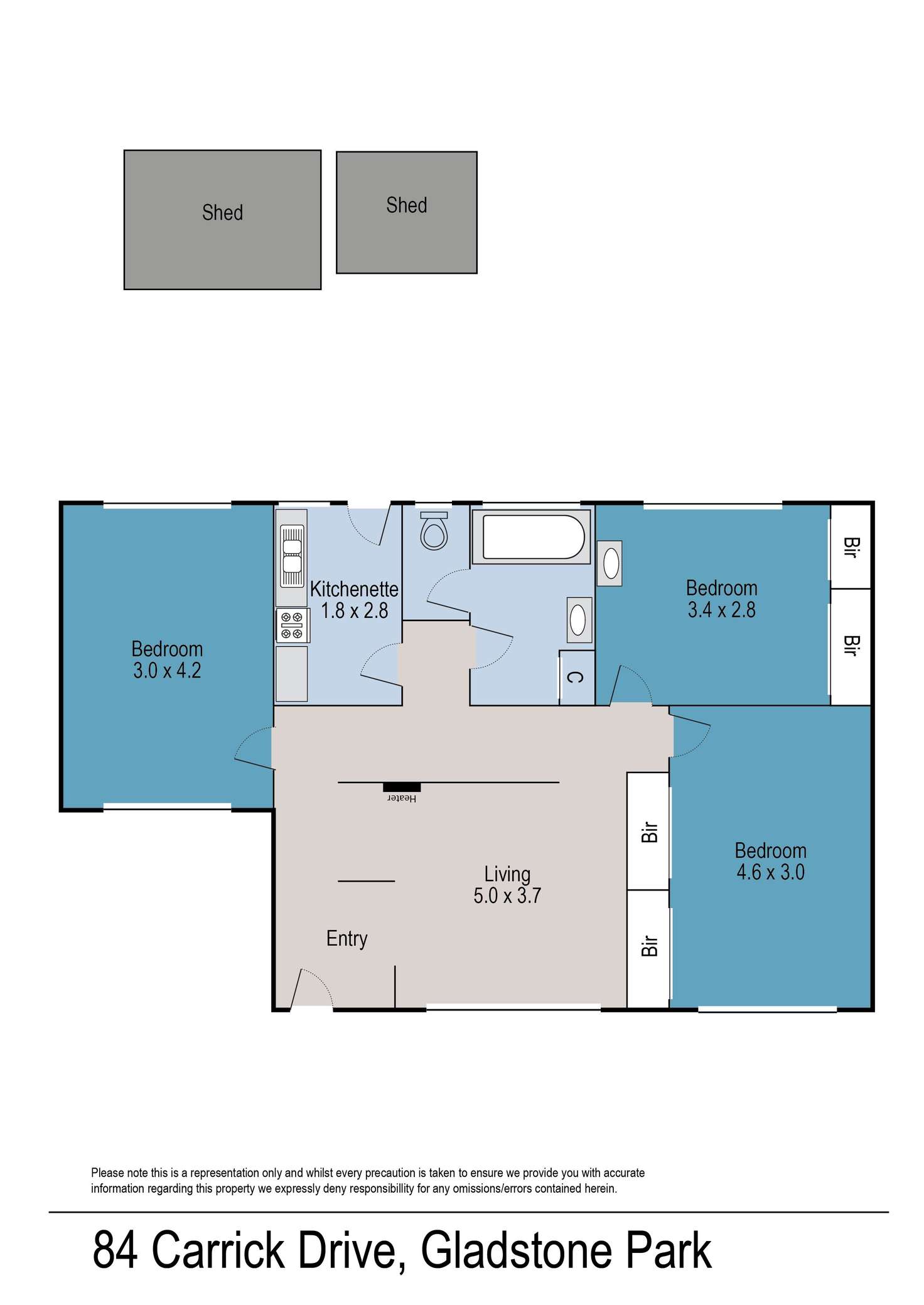 Floorplan of Homely house listing, 84 Carrick Drive, Gladstone Park VIC 3043