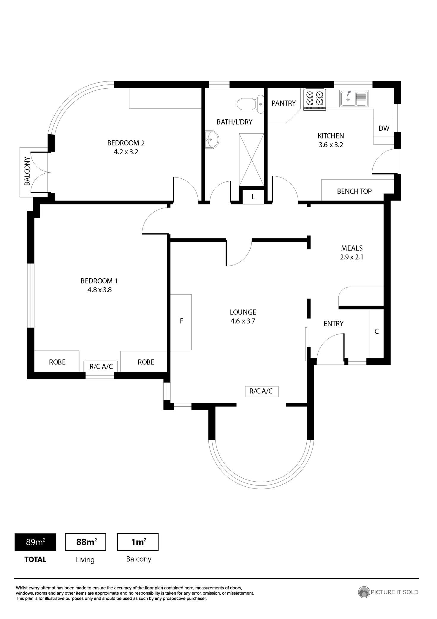 Floorplan of Homely unit listing, 2/125 Jeffcott Street, North Adelaide SA 5006