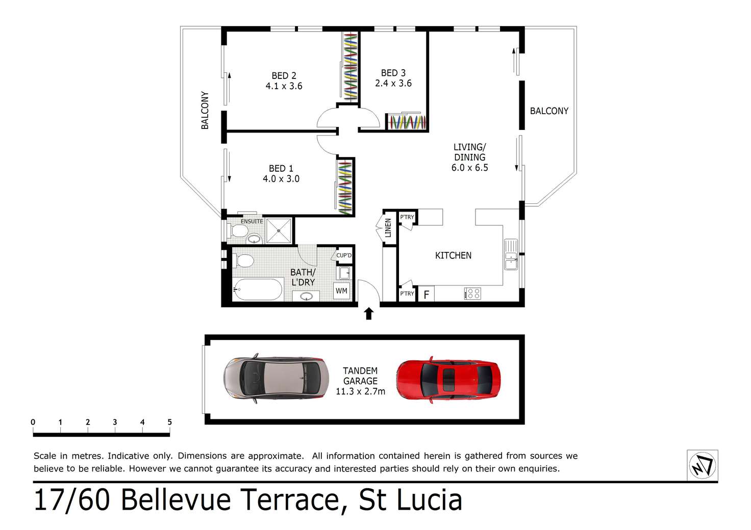 Floorplan of Homely apartment listing, 17/60 Bellevue Terrace, St Lucia QLD 4067