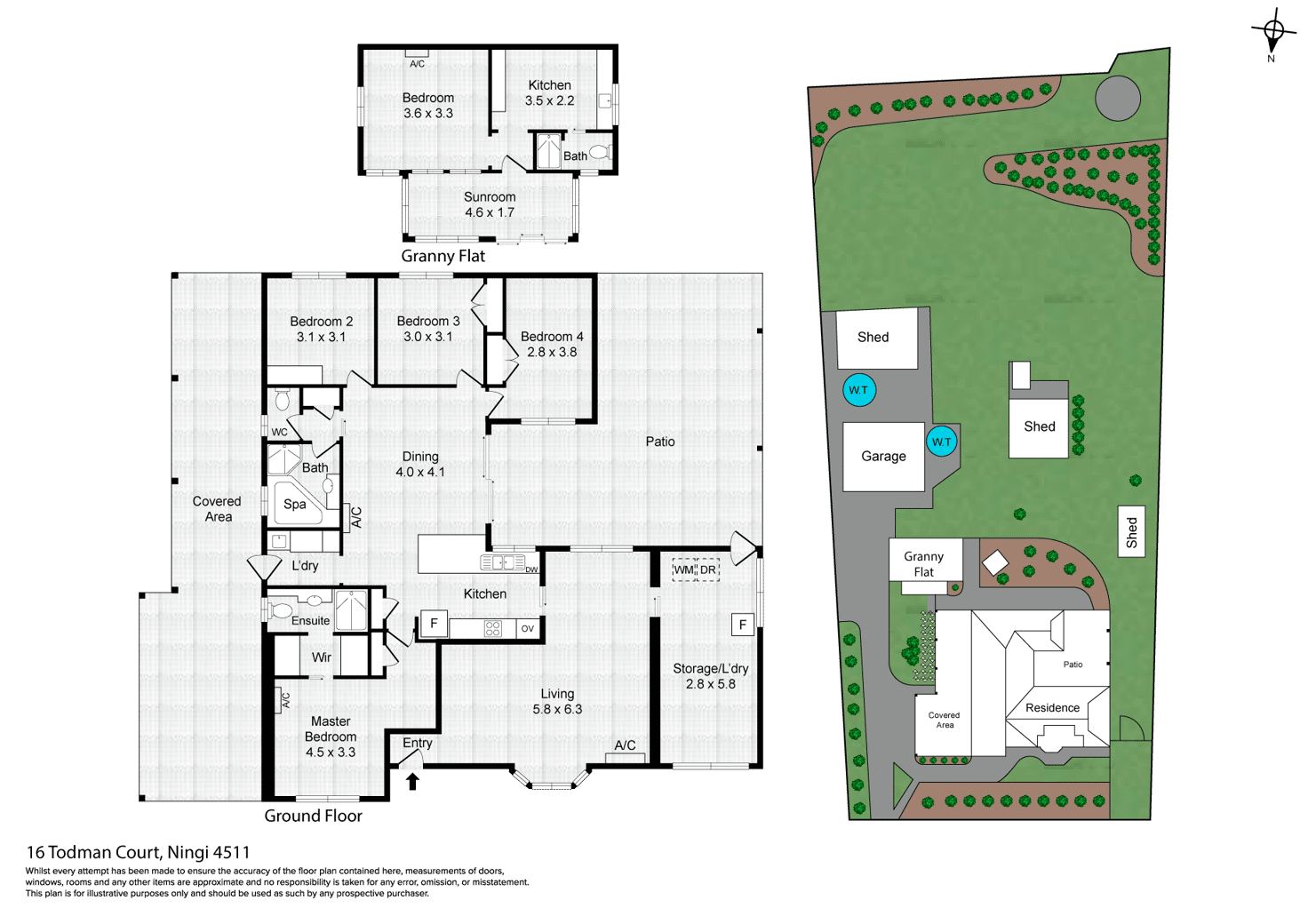 Floorplan of Homely acreageSemiRural listing, 16 Todman Court, Ningi QLD 4511
