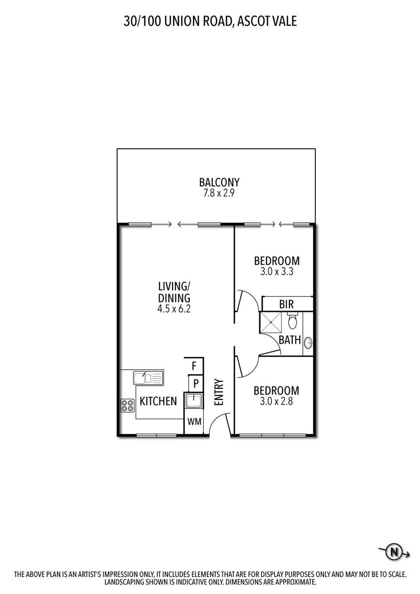 Floorplan of Homely apartment listing, 30/100 Union Road, Ascot Vale VIC 3032