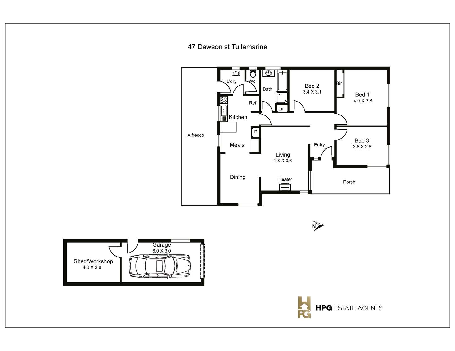 Floorplan of Homely house listing, 47 Dawson Street, Tullamarine VIC 3043