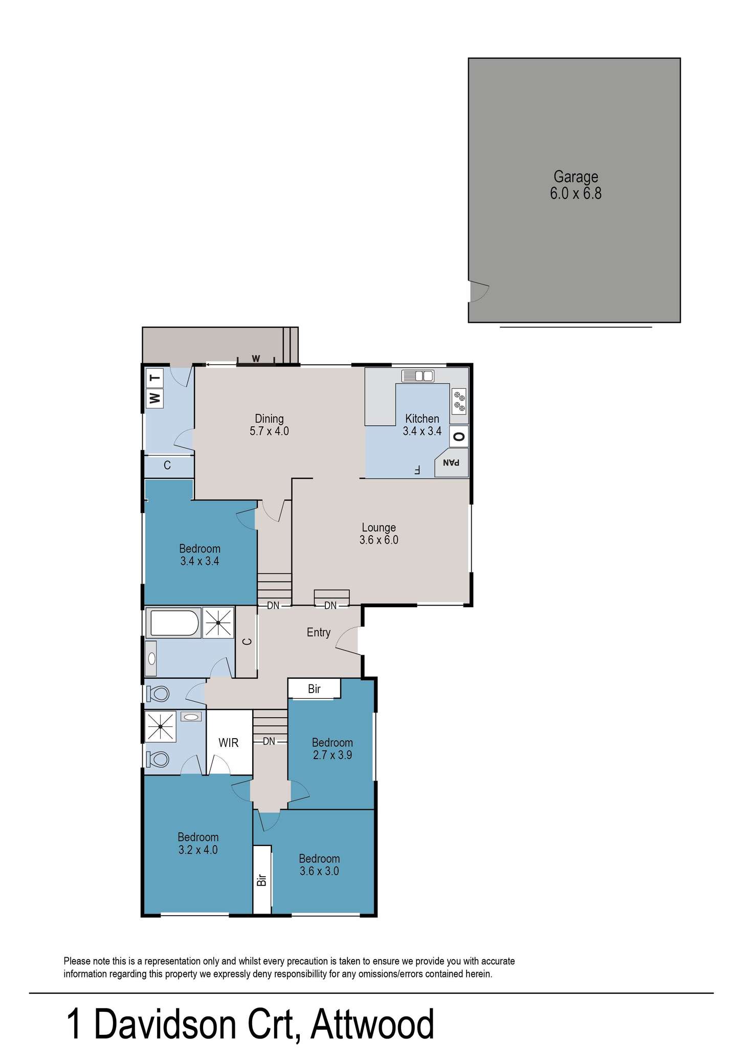 Floorplan of Homely house listing, 1 Davidson Court, Attwood VIC 3049