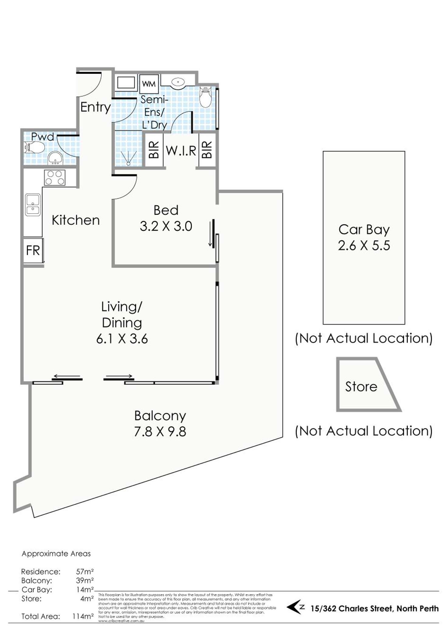 Floorplan of Homely apartment listing, 15/362 Charles Street, North Perth WA 6006