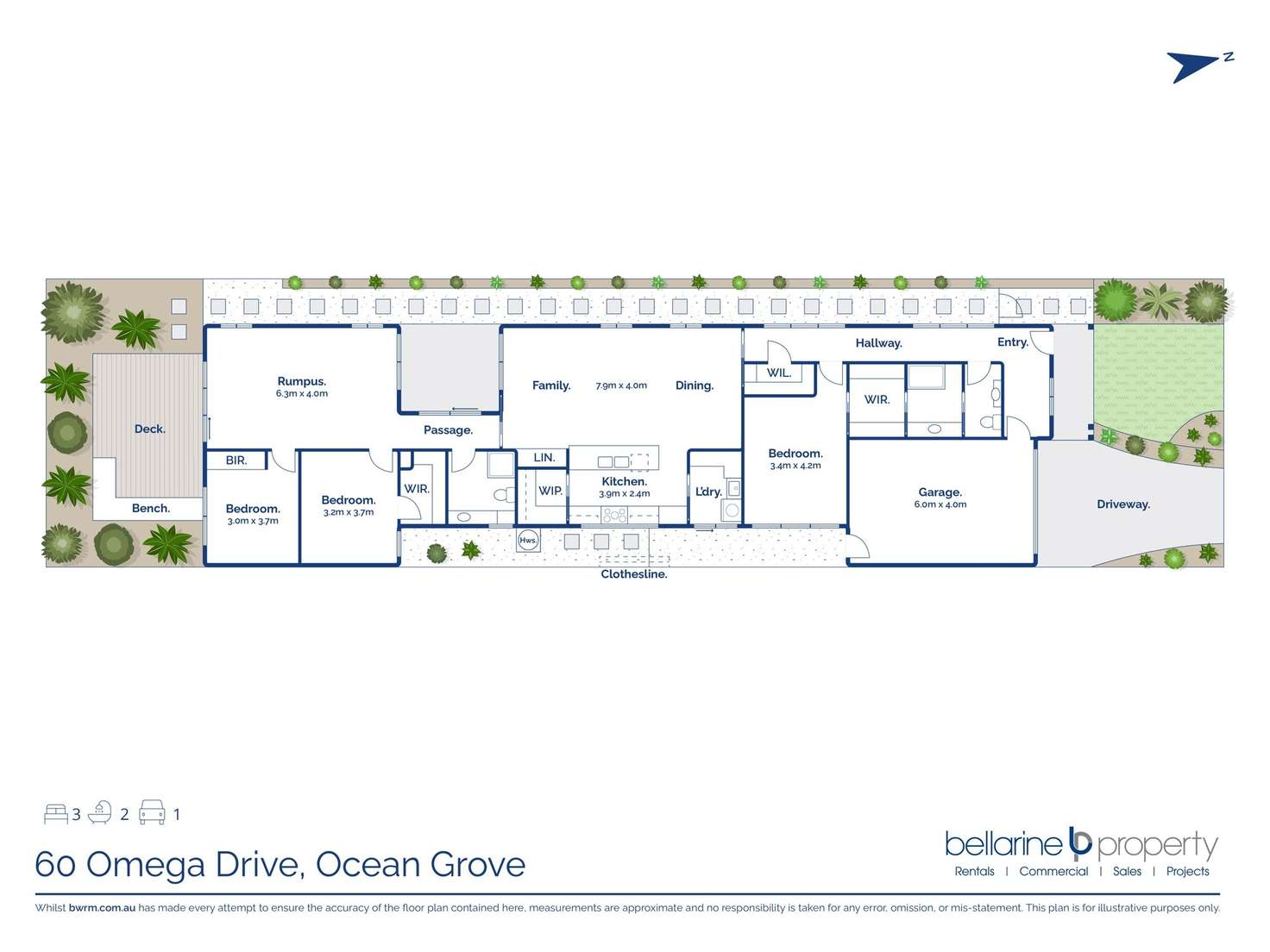 Floorplan of Homely house listing, 60 Omega Drive, Ocean Grove VIC 3226
