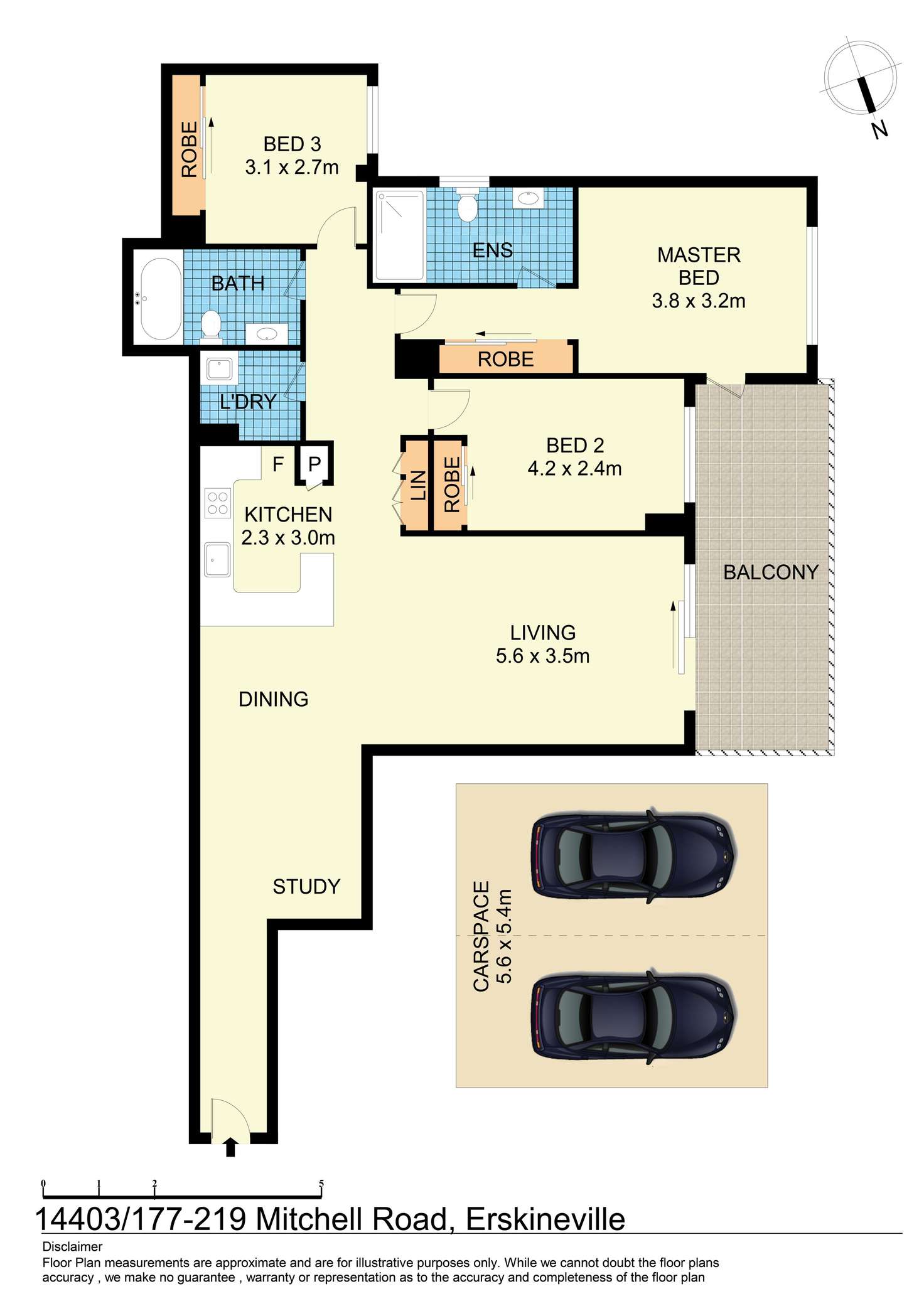 Floorplan of Homely apartment listing, 14403/177-219 Mitchell Road, Erskineville NSW 2043