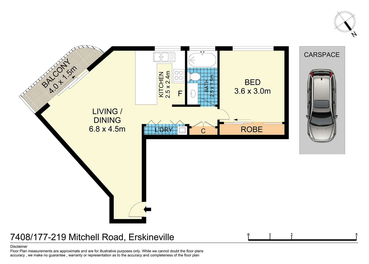 Floorplan of Homely apartment listing, 7408/177-219 Mitchell Road, Erskineville NSW 2043